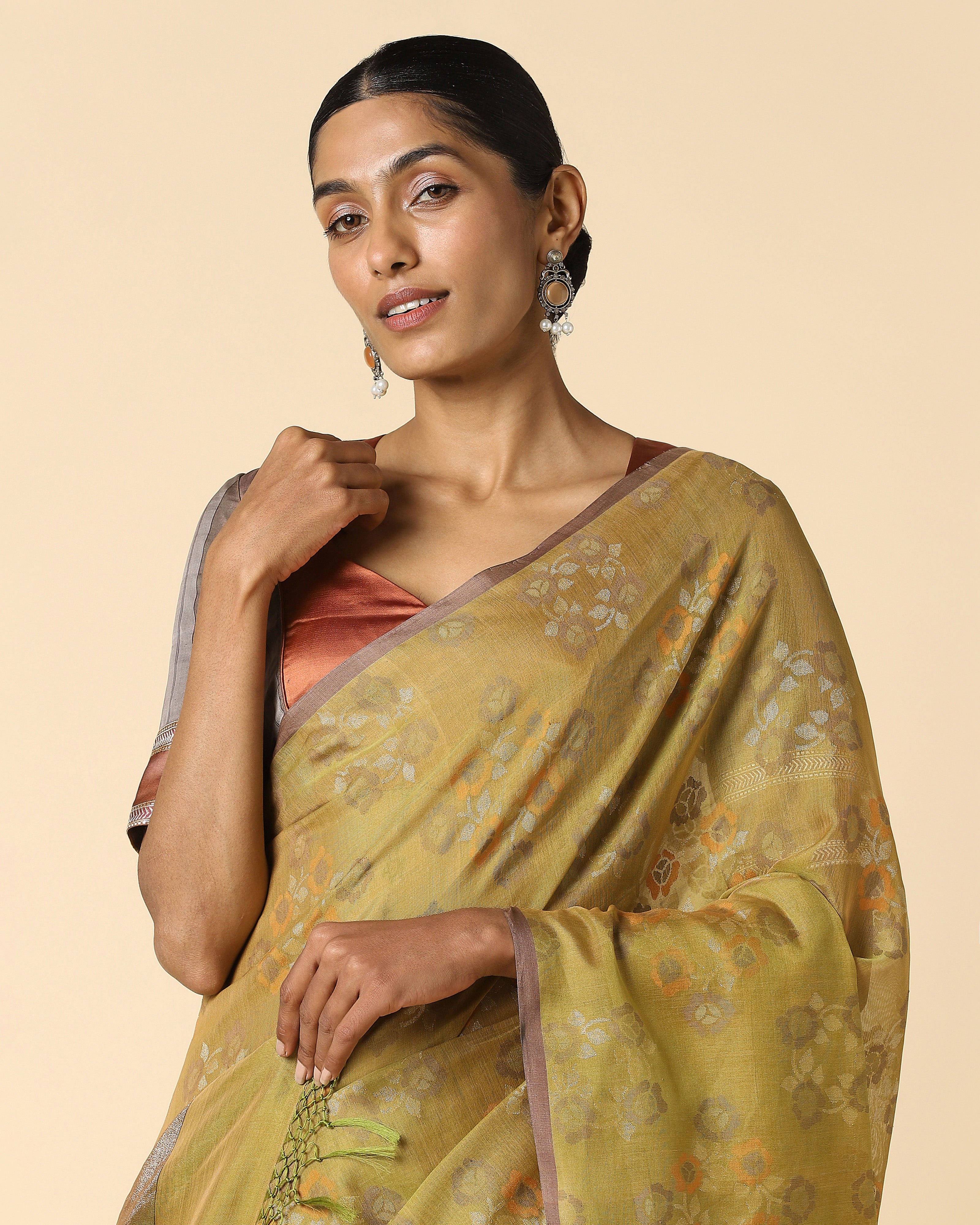 Aja Banarasi Jamdani Silk Cotton Saree