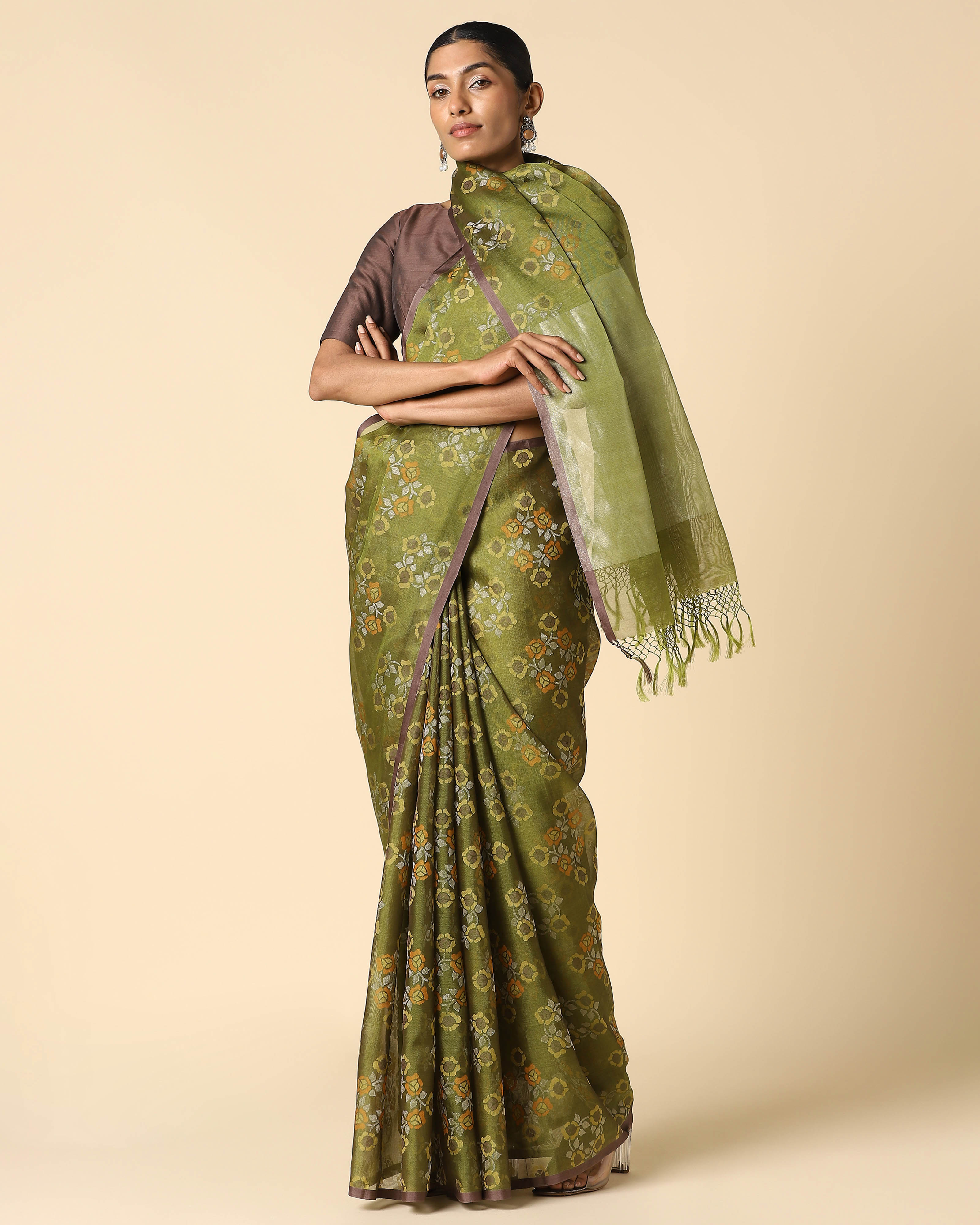 Aja Banarasi Jamdani Silk Cotton Saree