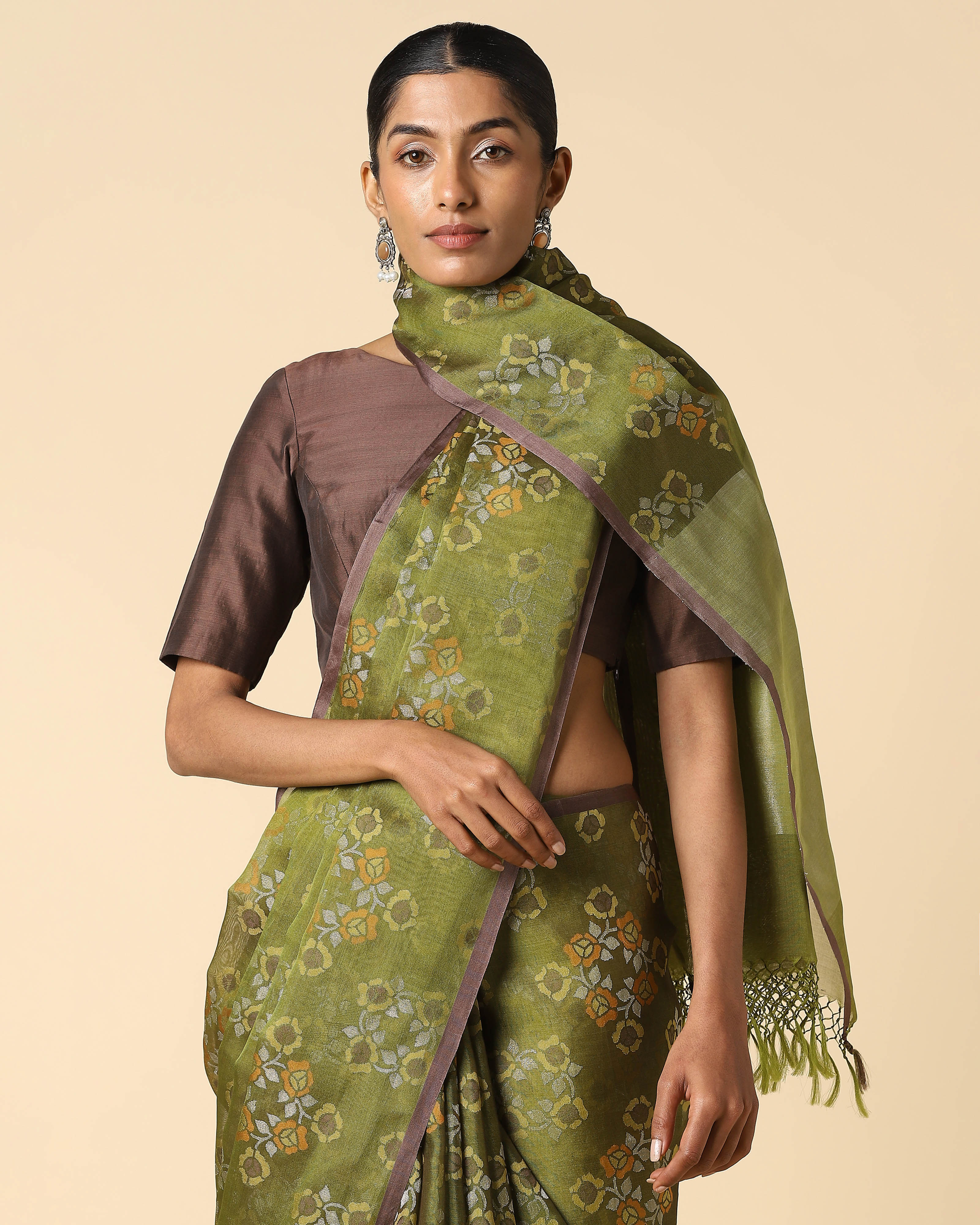 Aja Banarasi Jamdani Silk Cotton Saree