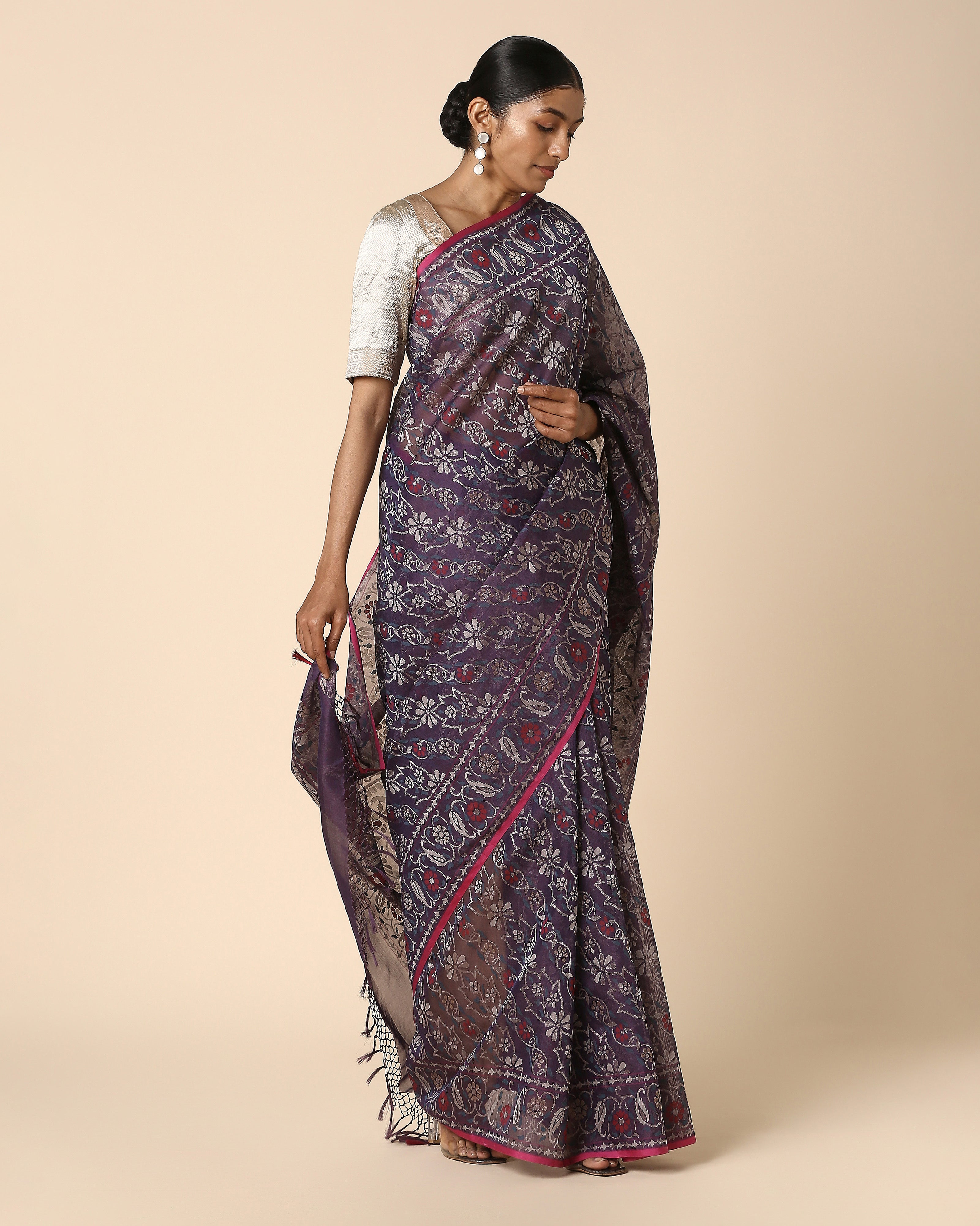 Mahil Banarasi Jamdani Silk Cotton Saree