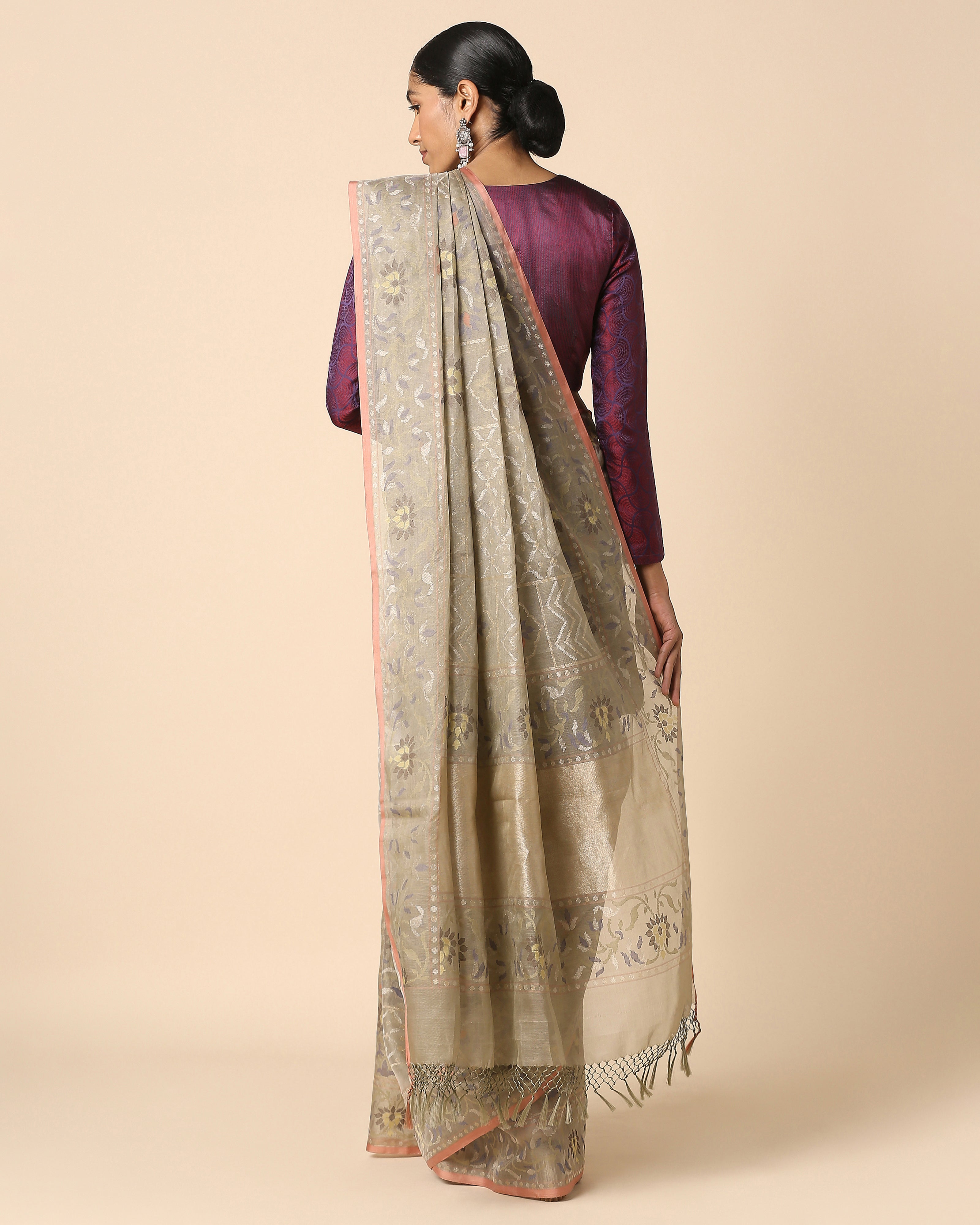 Yanu Banarasi Jamdani Silk Cotton Saree