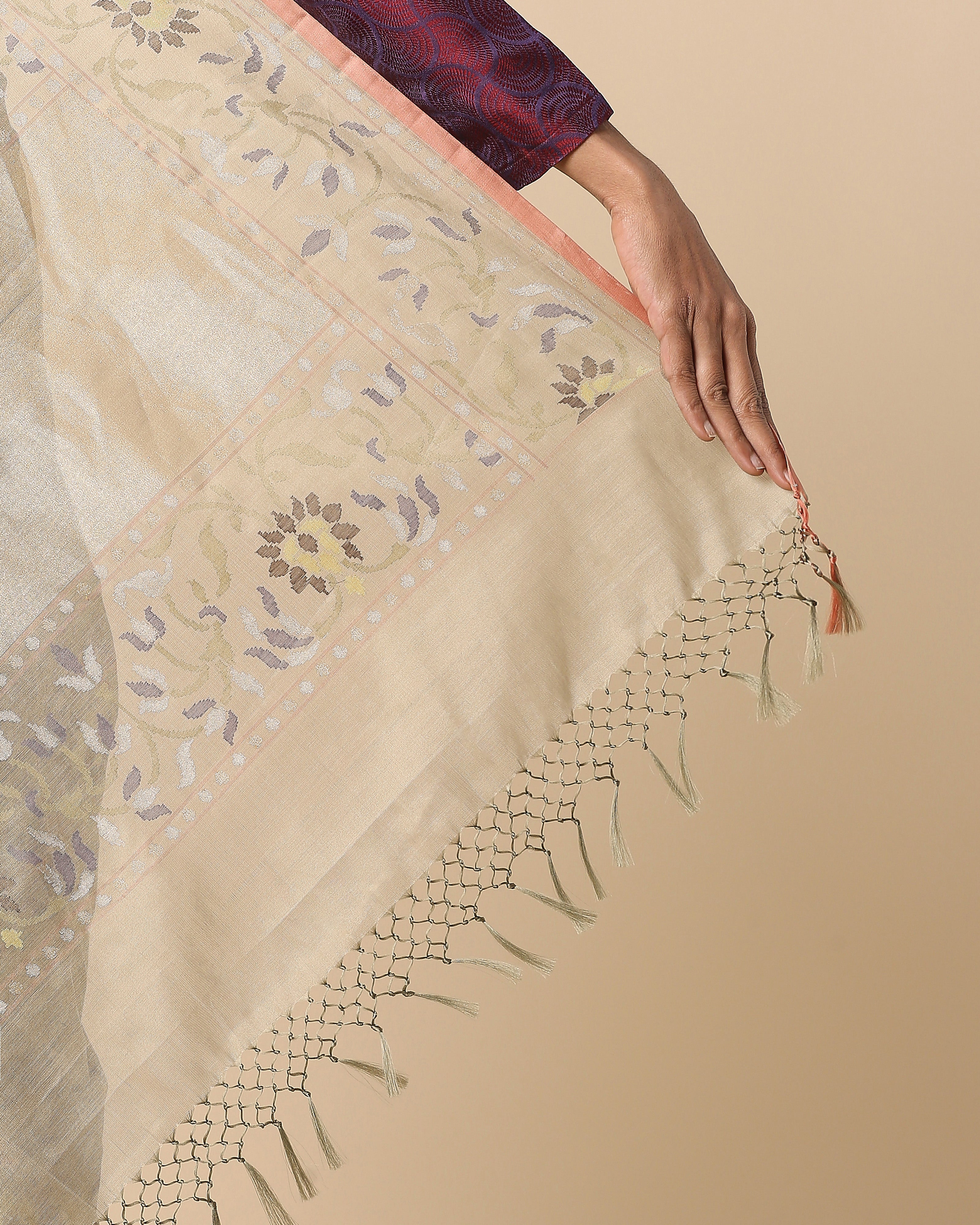 Yanu Banarasi Jamdani Silk Cotton Saree