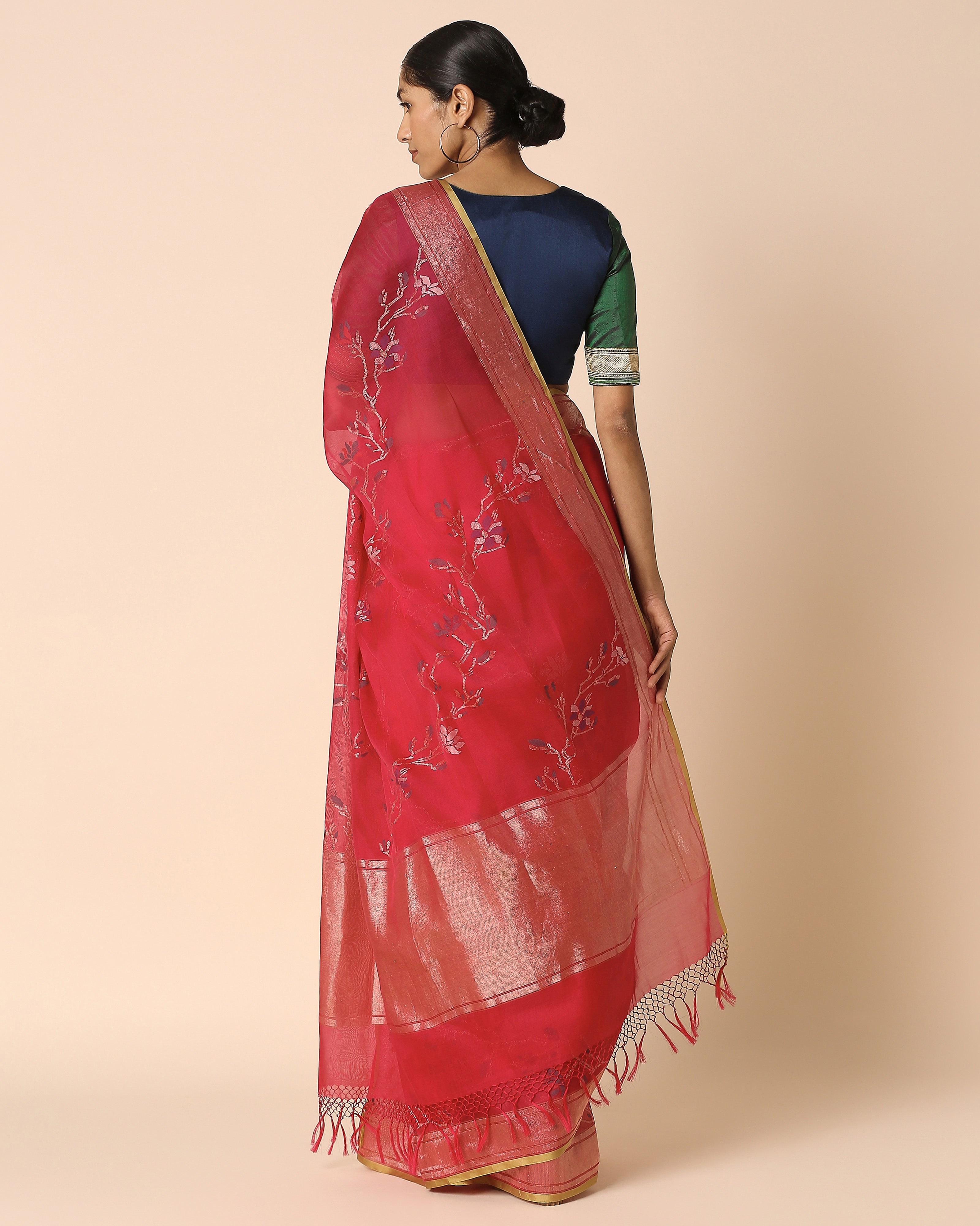 Yali Banarasi Jamdani Silk Cotton Saree