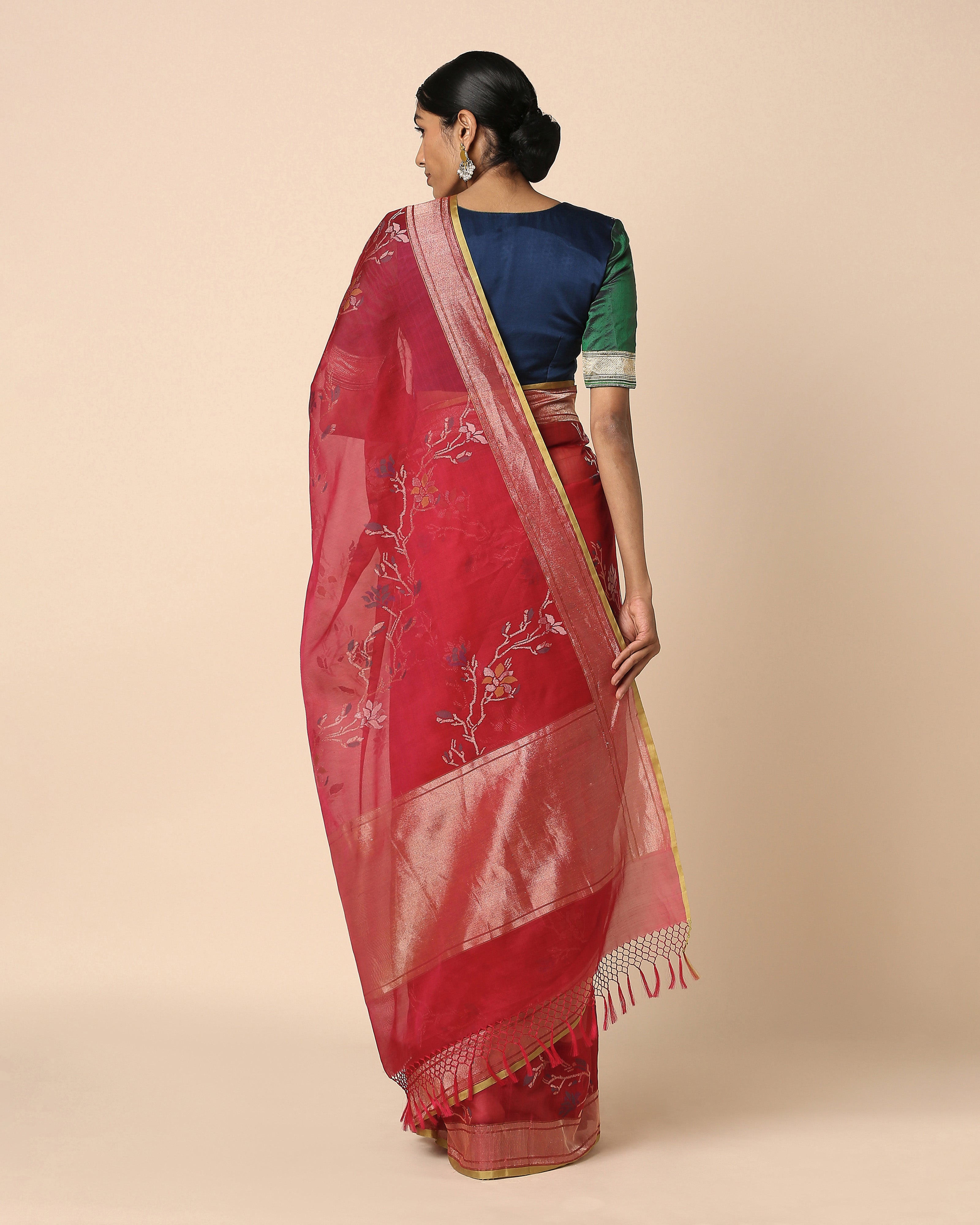 Yali Banarasi Jamdani Silk Cotton Saree