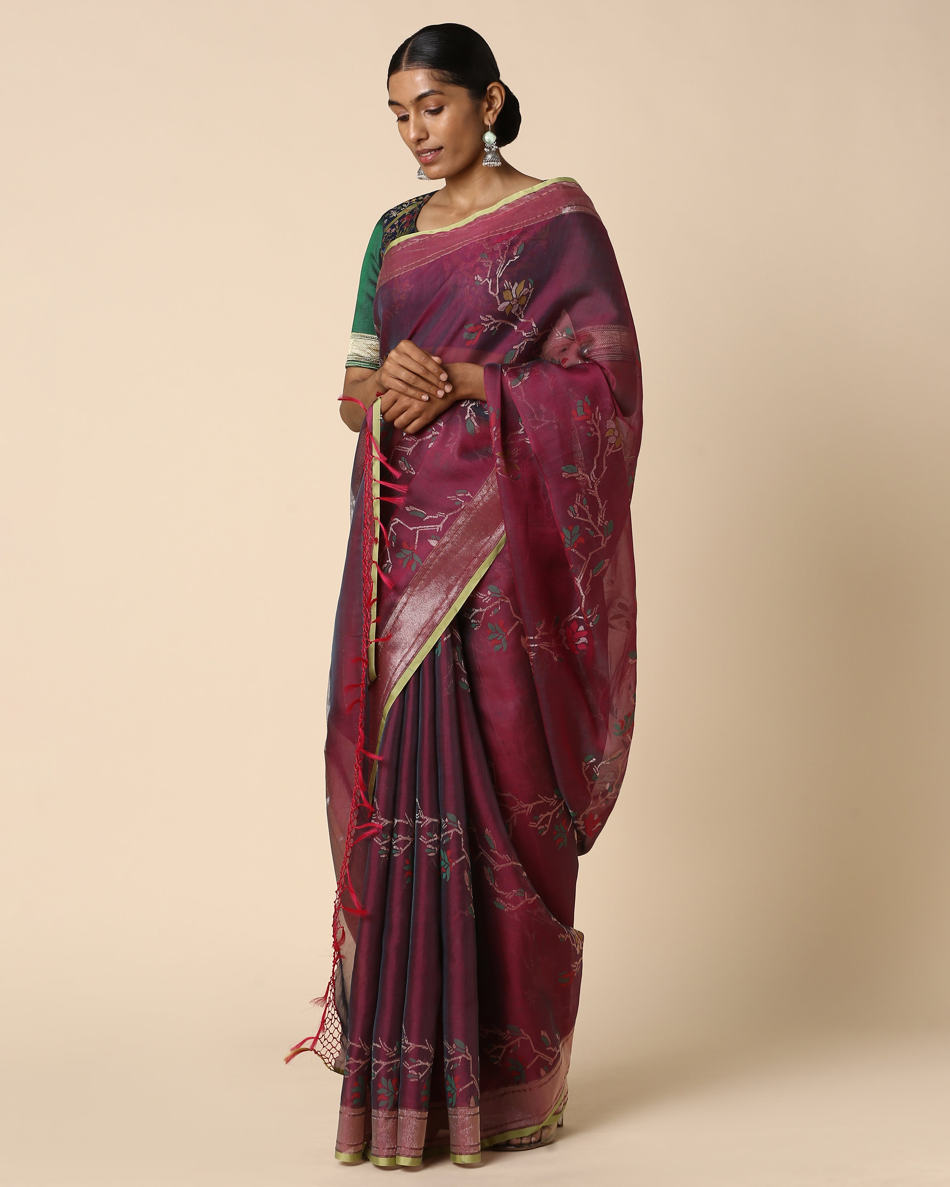 Yali Banarasi Jamdani Silk Cotton Saree