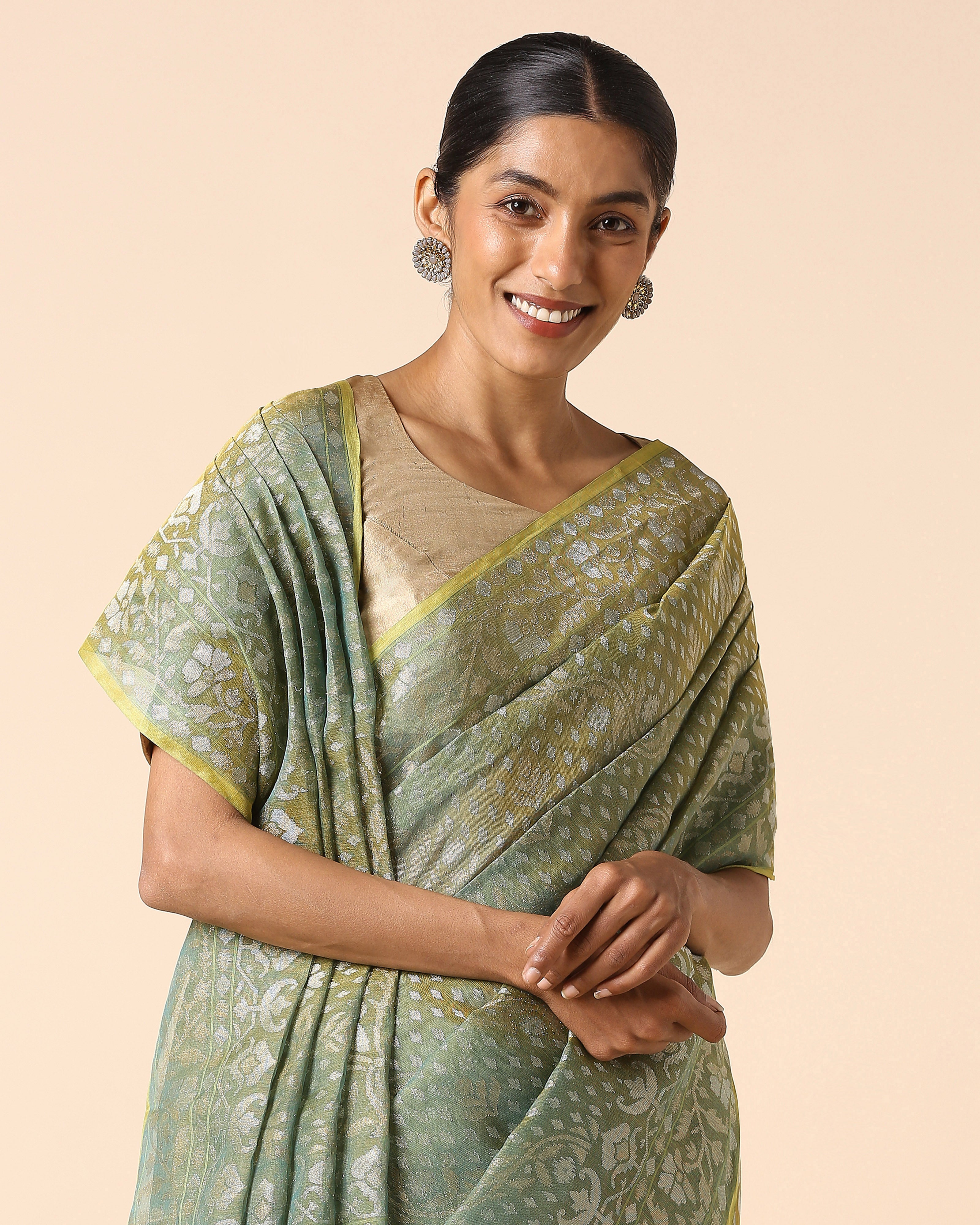 Amiili Banarasi Jamdani Silk Cotton Saree