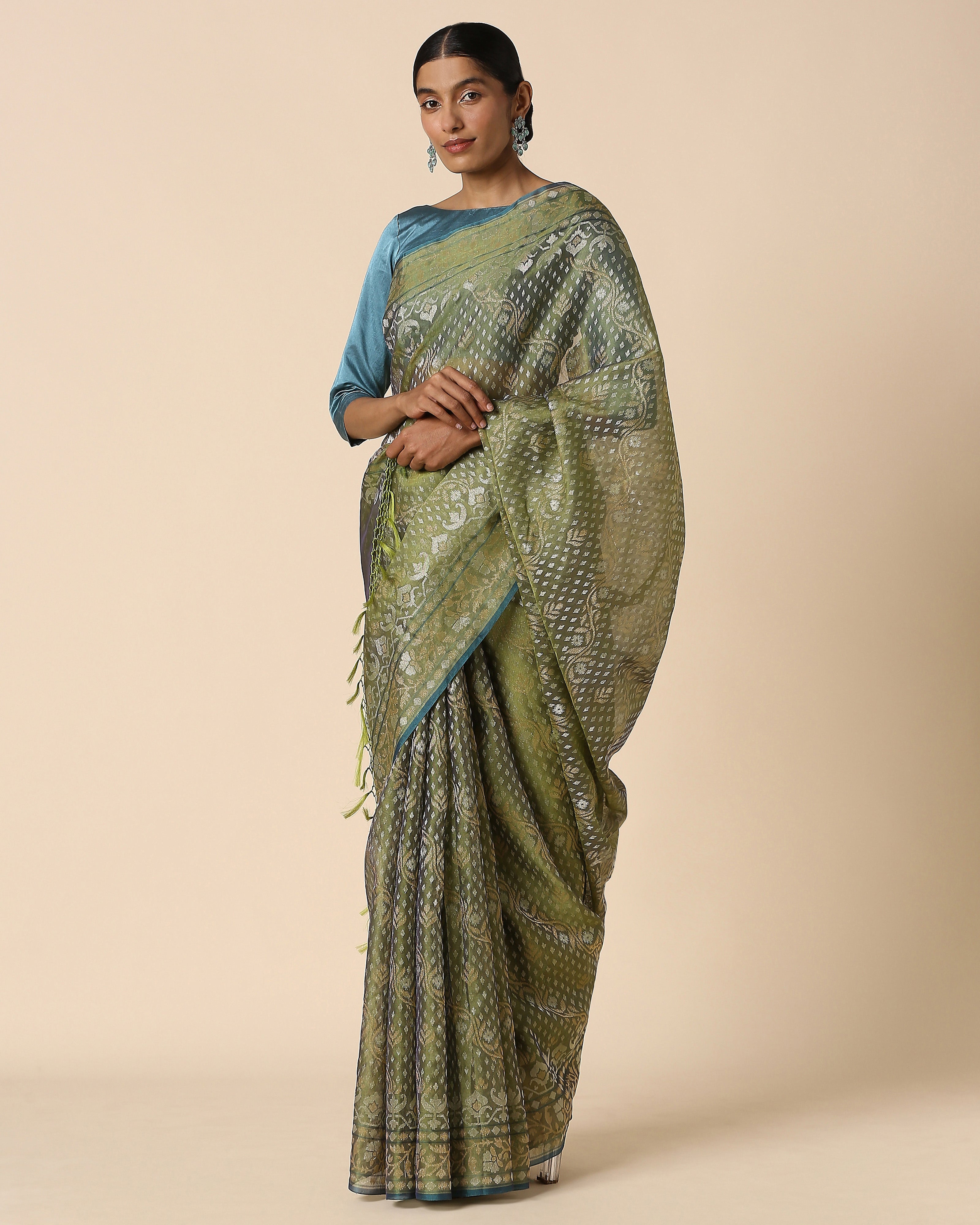 Amiili Banarasi Jamdani Silk Cotton Saree