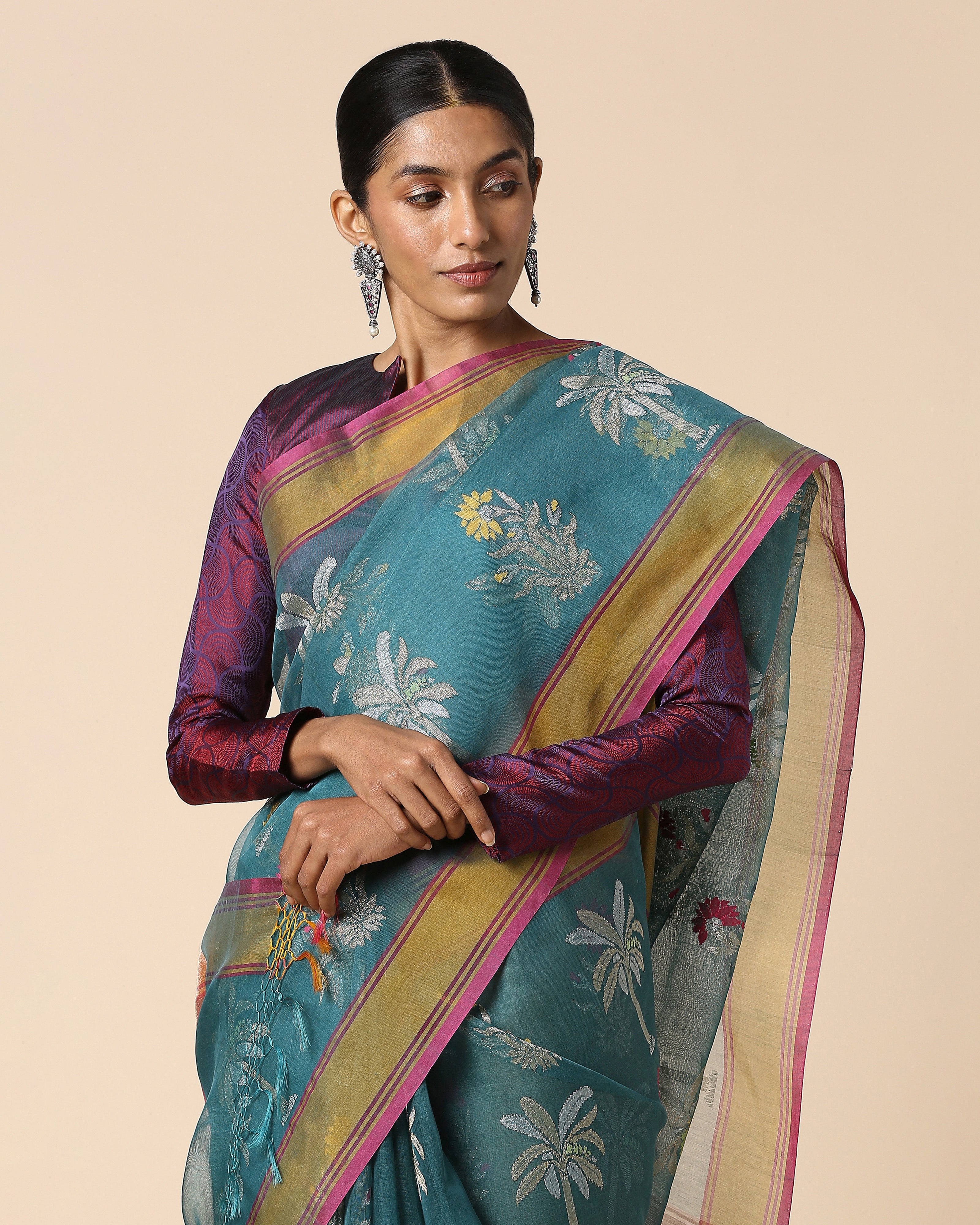 Reeha Banarasi Jamdani Silk Cotton Saree