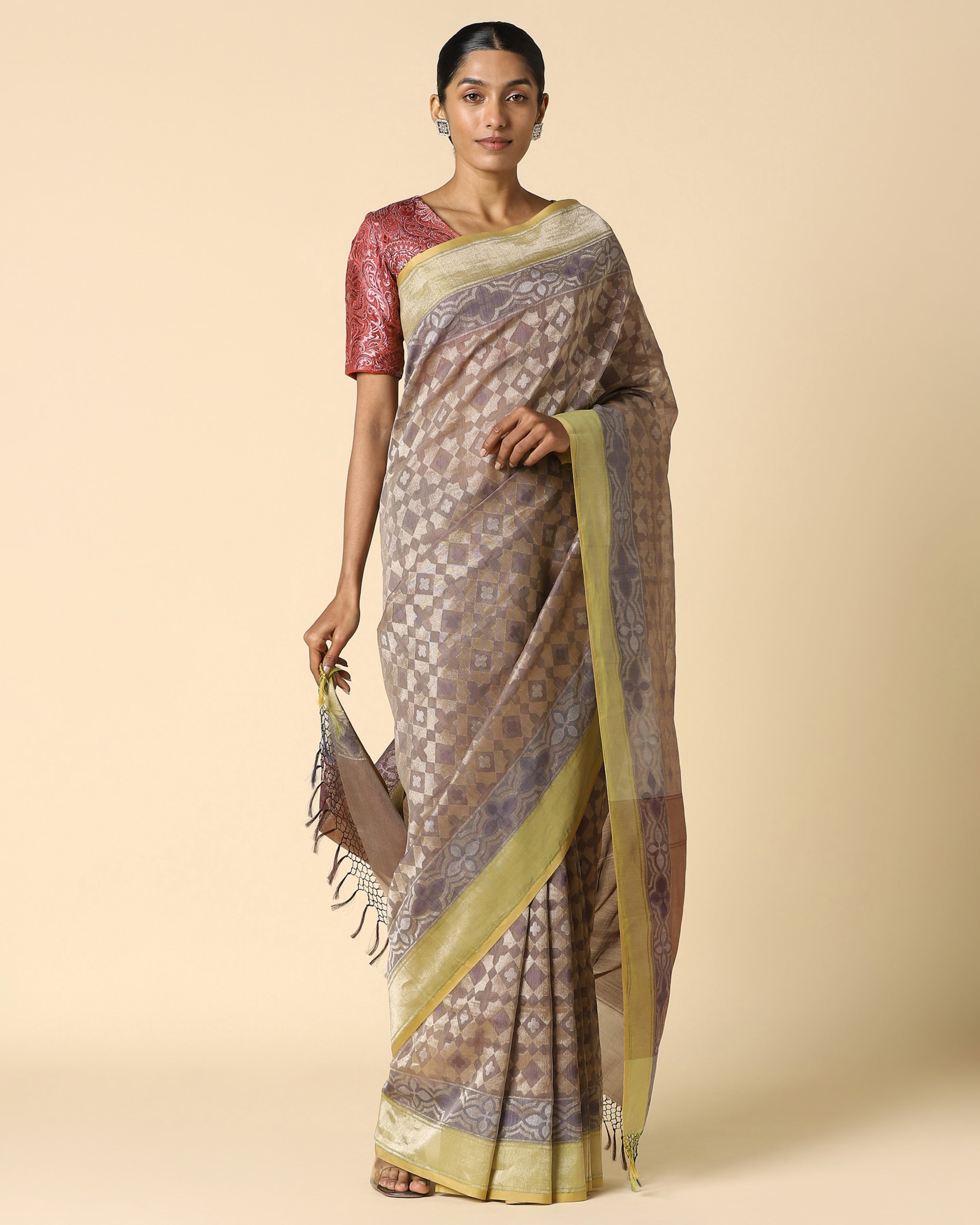 Dua Banarasi Jamdani Silk Cotton Saree