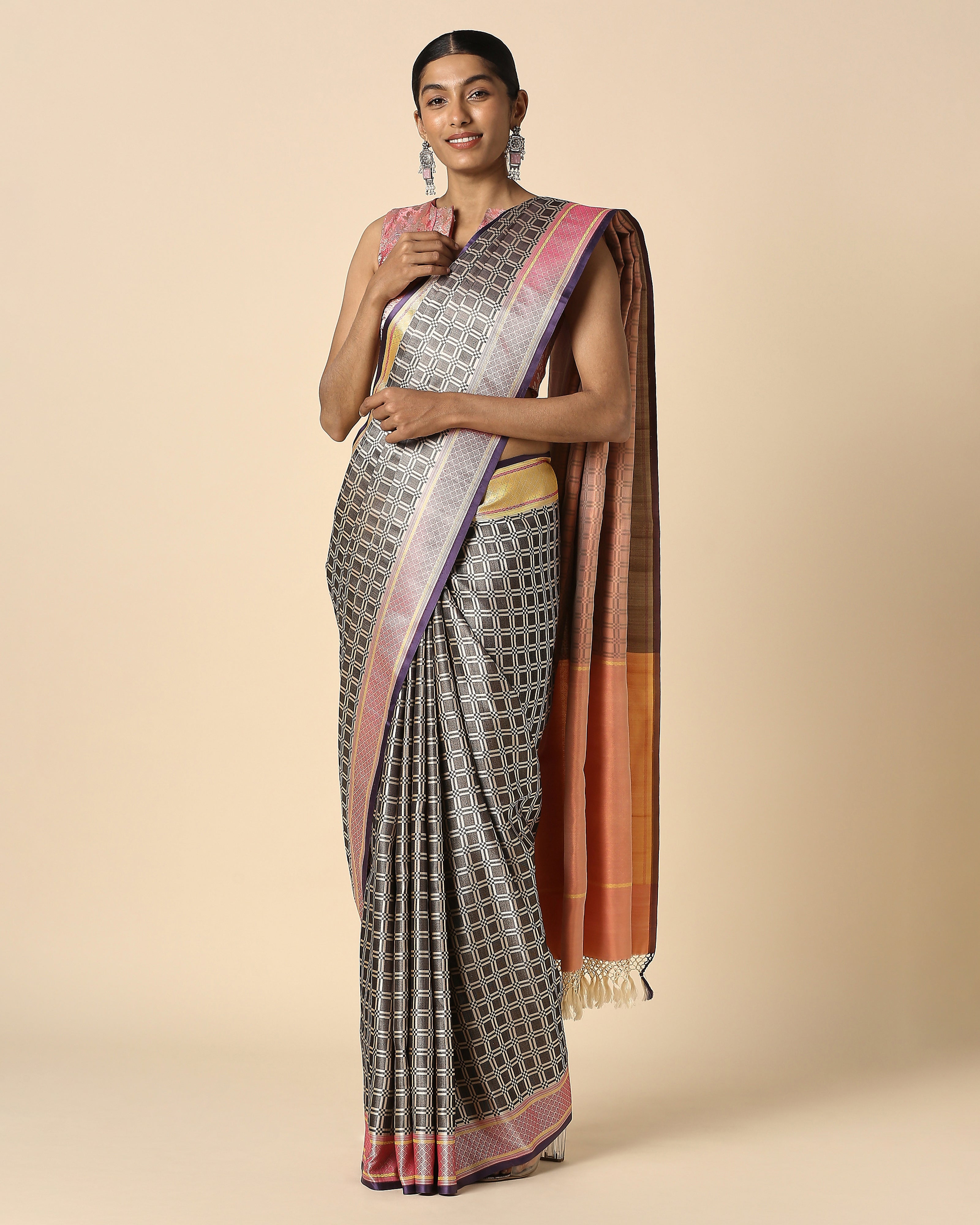 Afra Banarasi Tanchoi Silk Saree