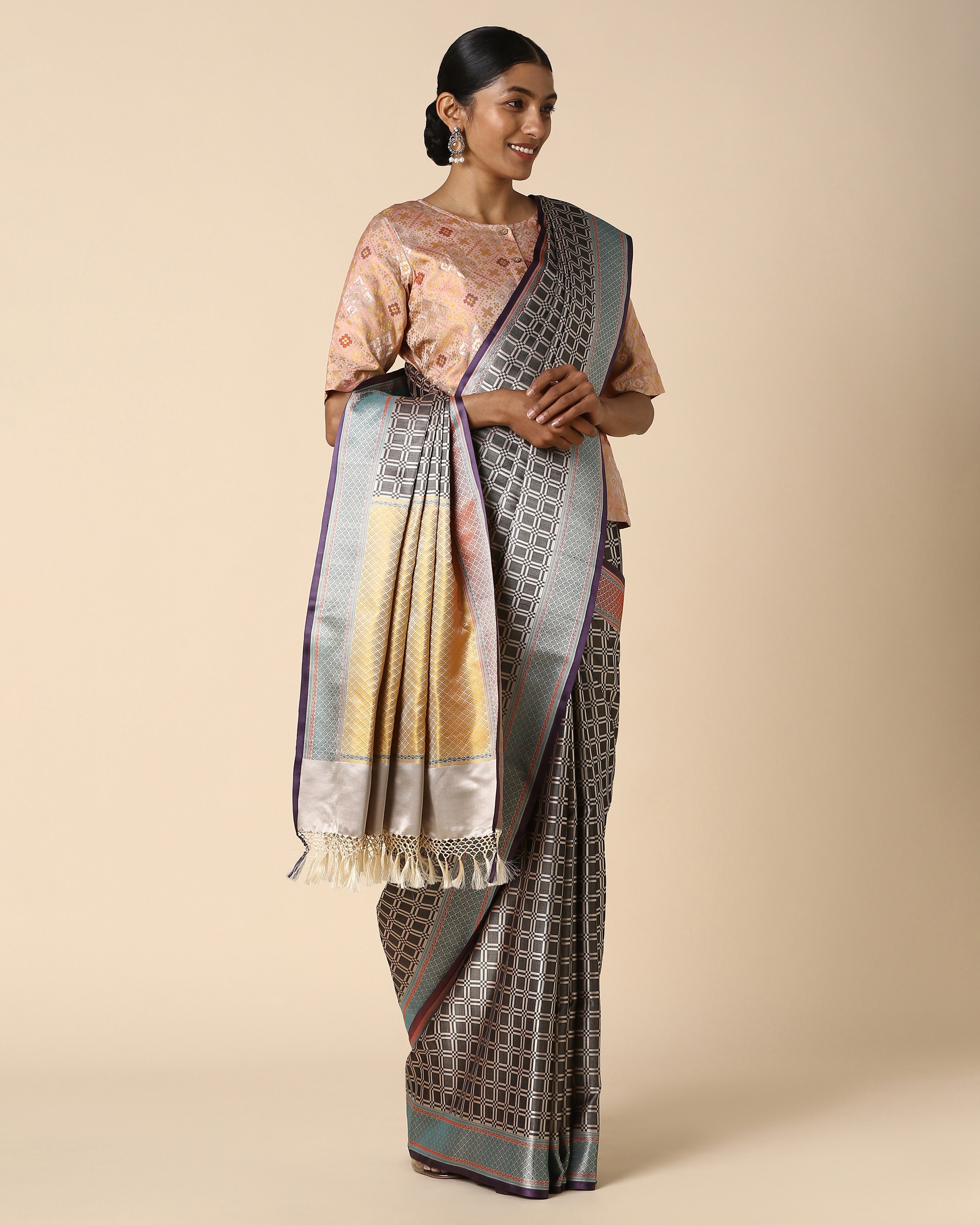 Afra Banarasi Tanchoi Silk Saree