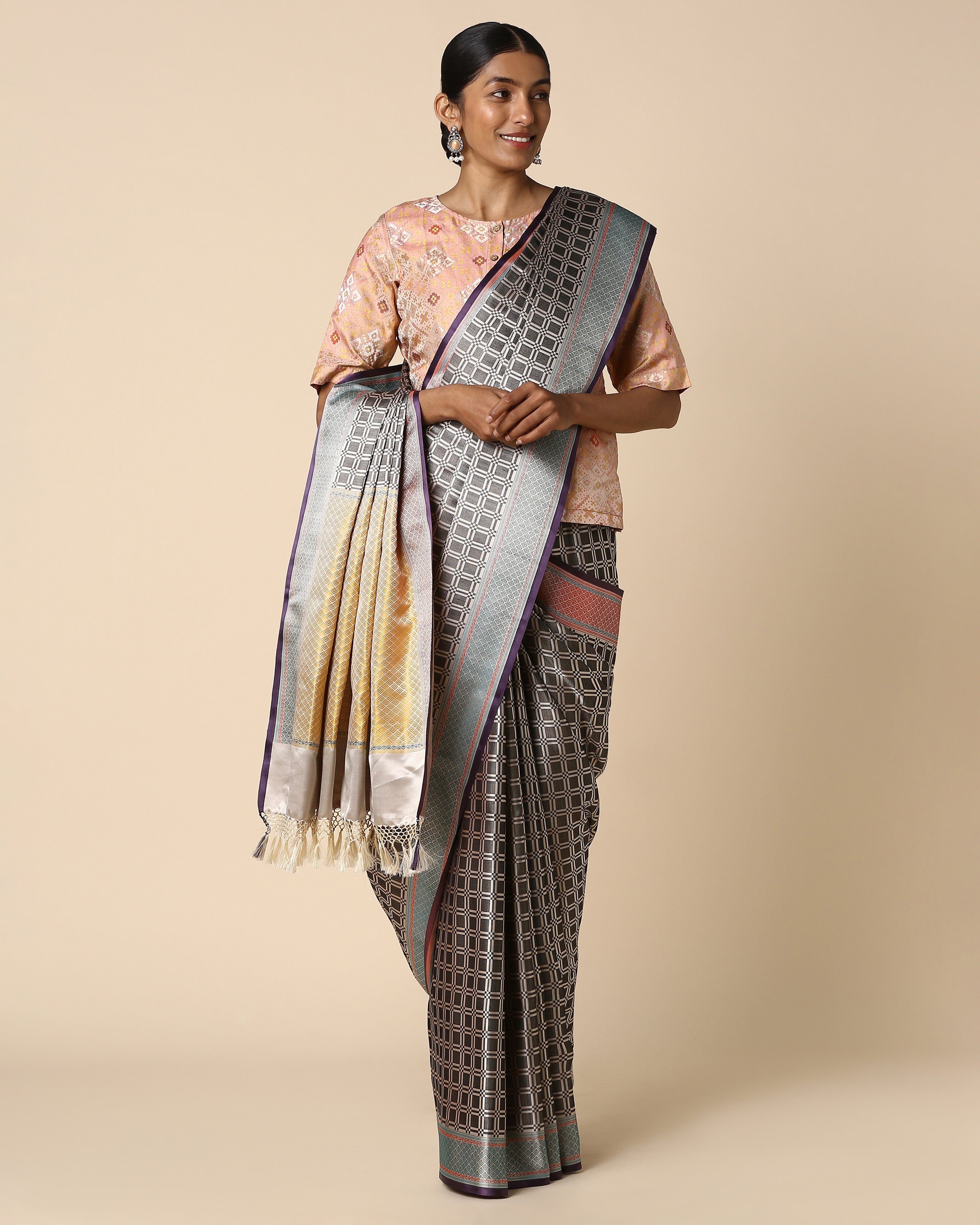 Afra Banarasi Tanchoi Silk Saree
