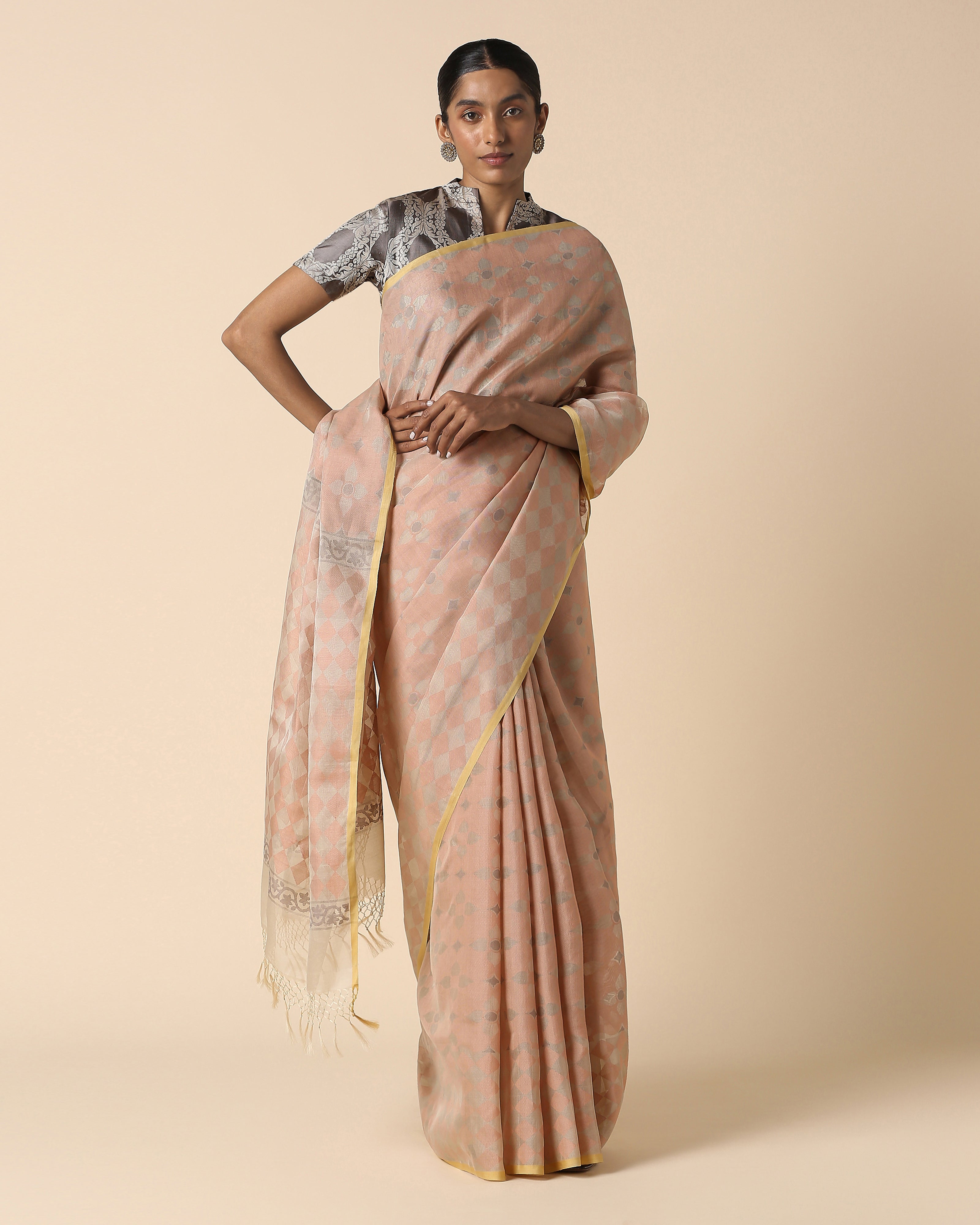 Virama Banarasi Jamdani Silk Cotton Saree