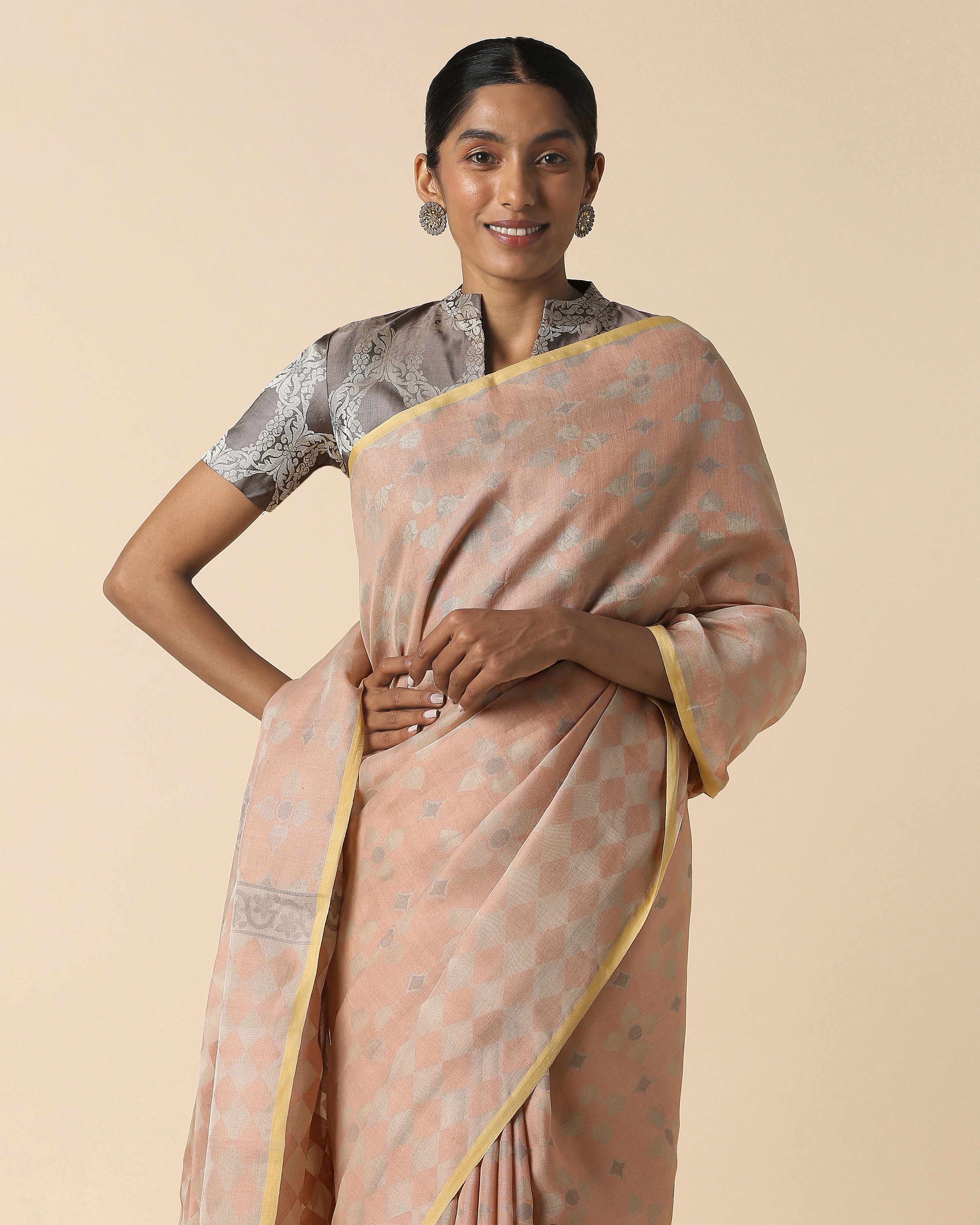 Virama Banarasi Jamdani Silk Cotton Saree