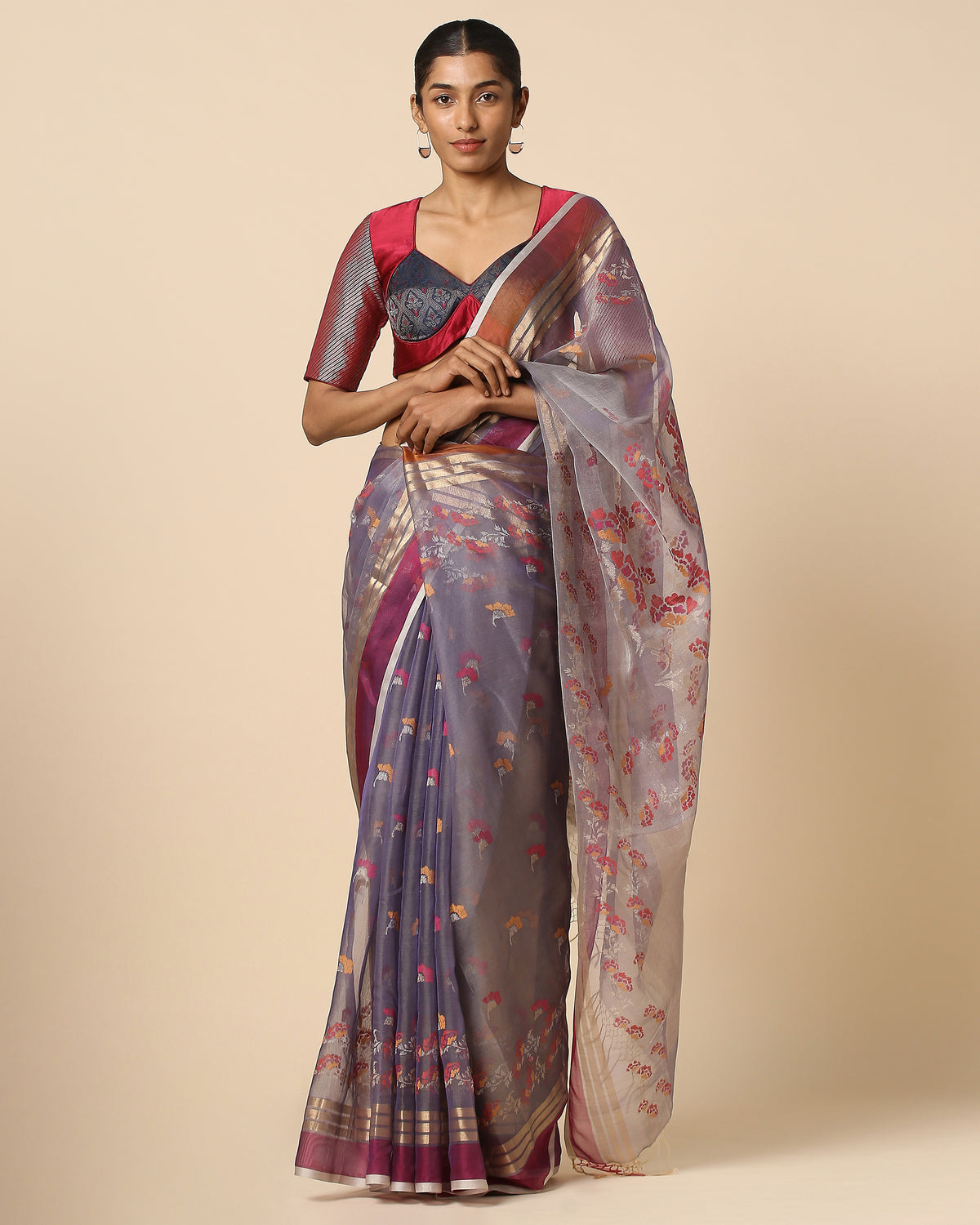 Meilo Banarasi Jamdani Silk Cotton Saree