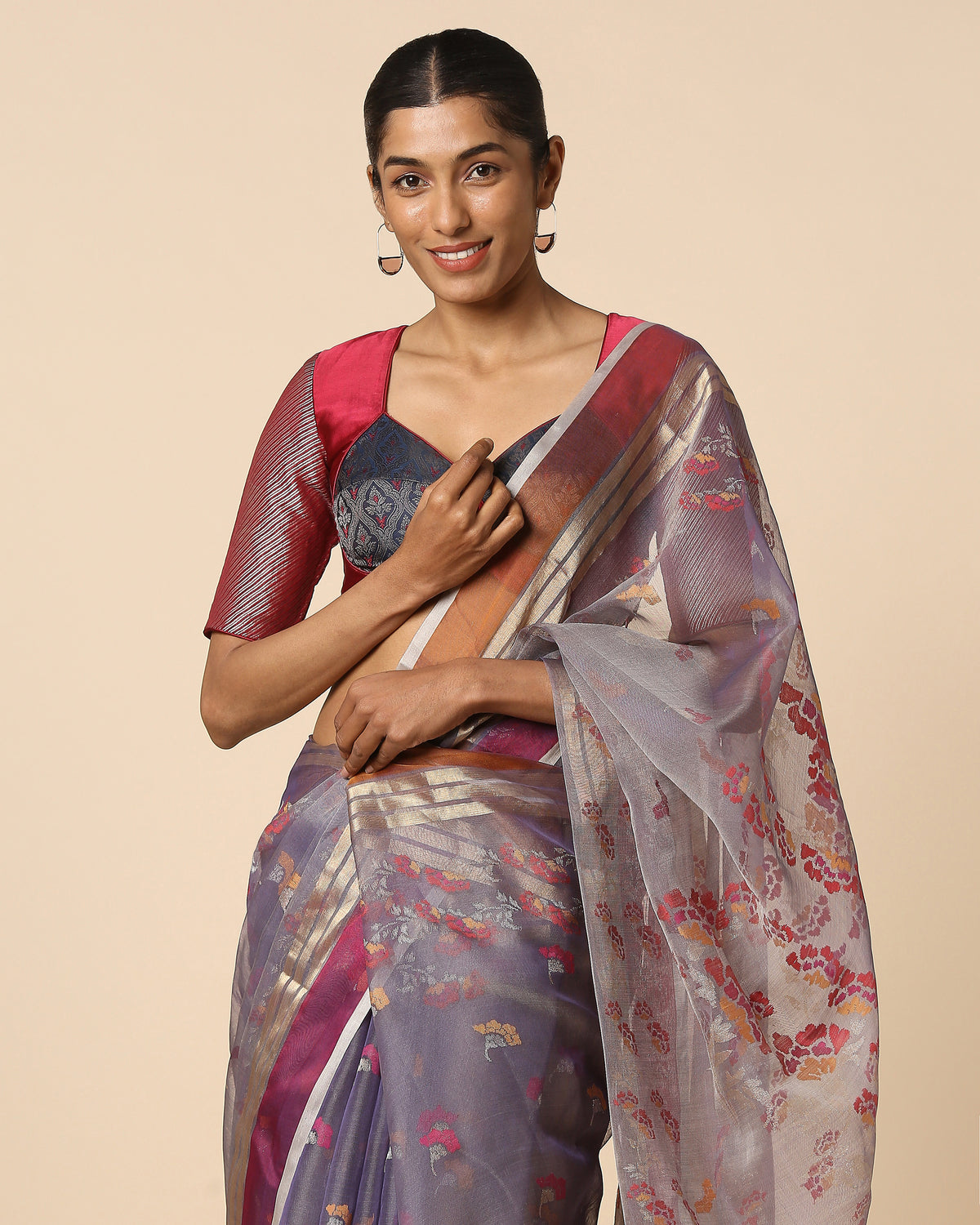 Meilo Banarasi Jamdani Silk Cotton Saree