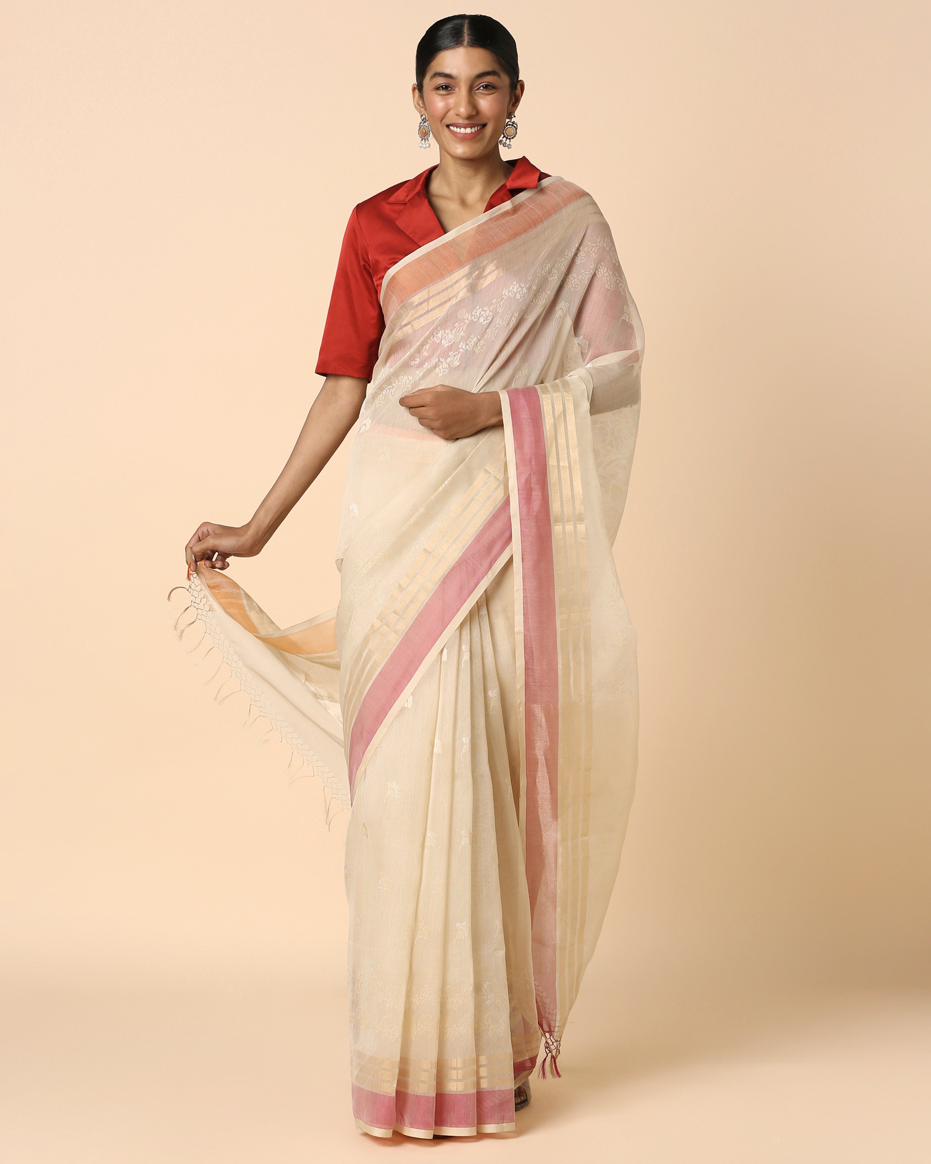 Meilo Banarasi Jamdani Silk Cotton Saree