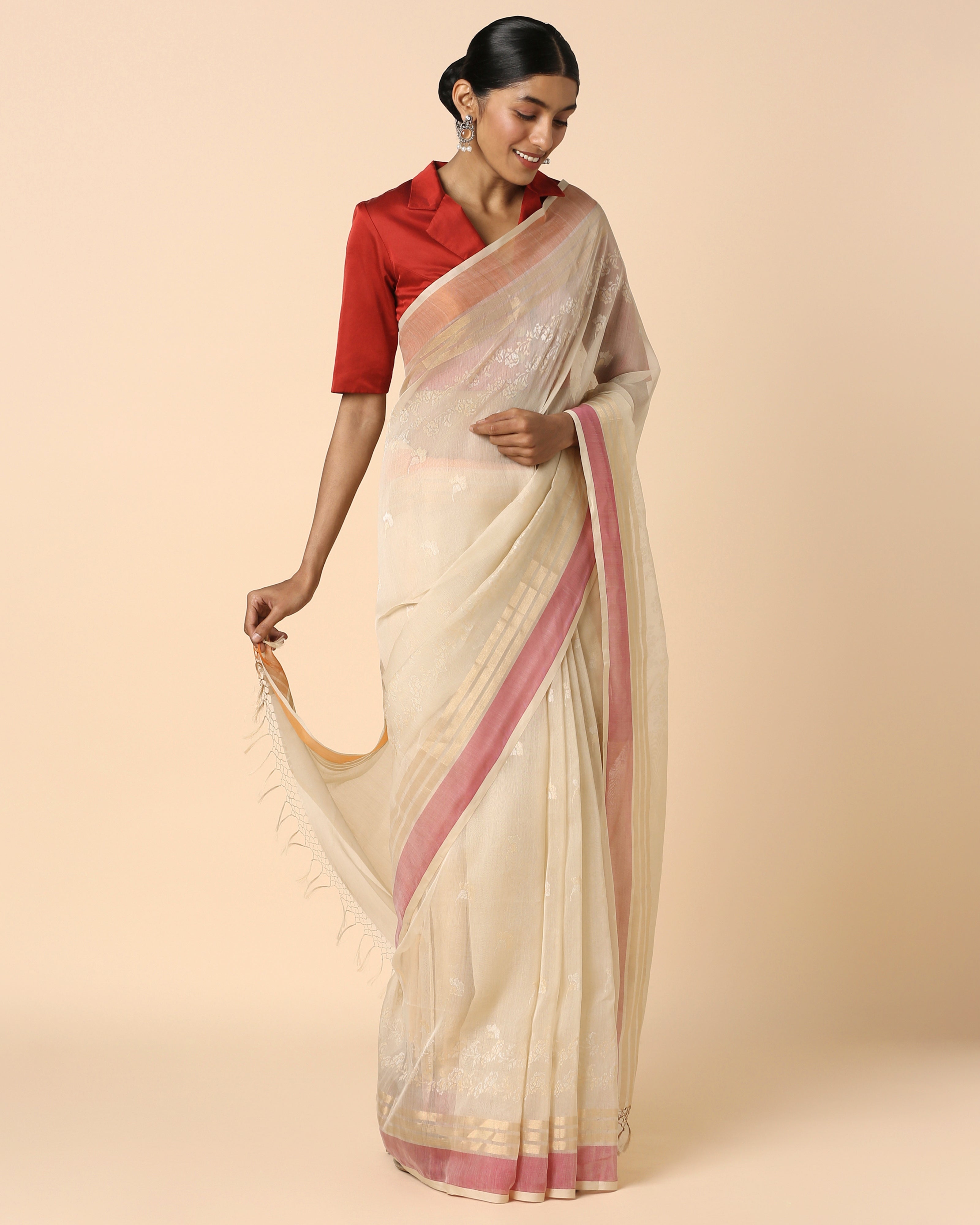 Meilo Banarasi Jamdani Silk Cotton Saree