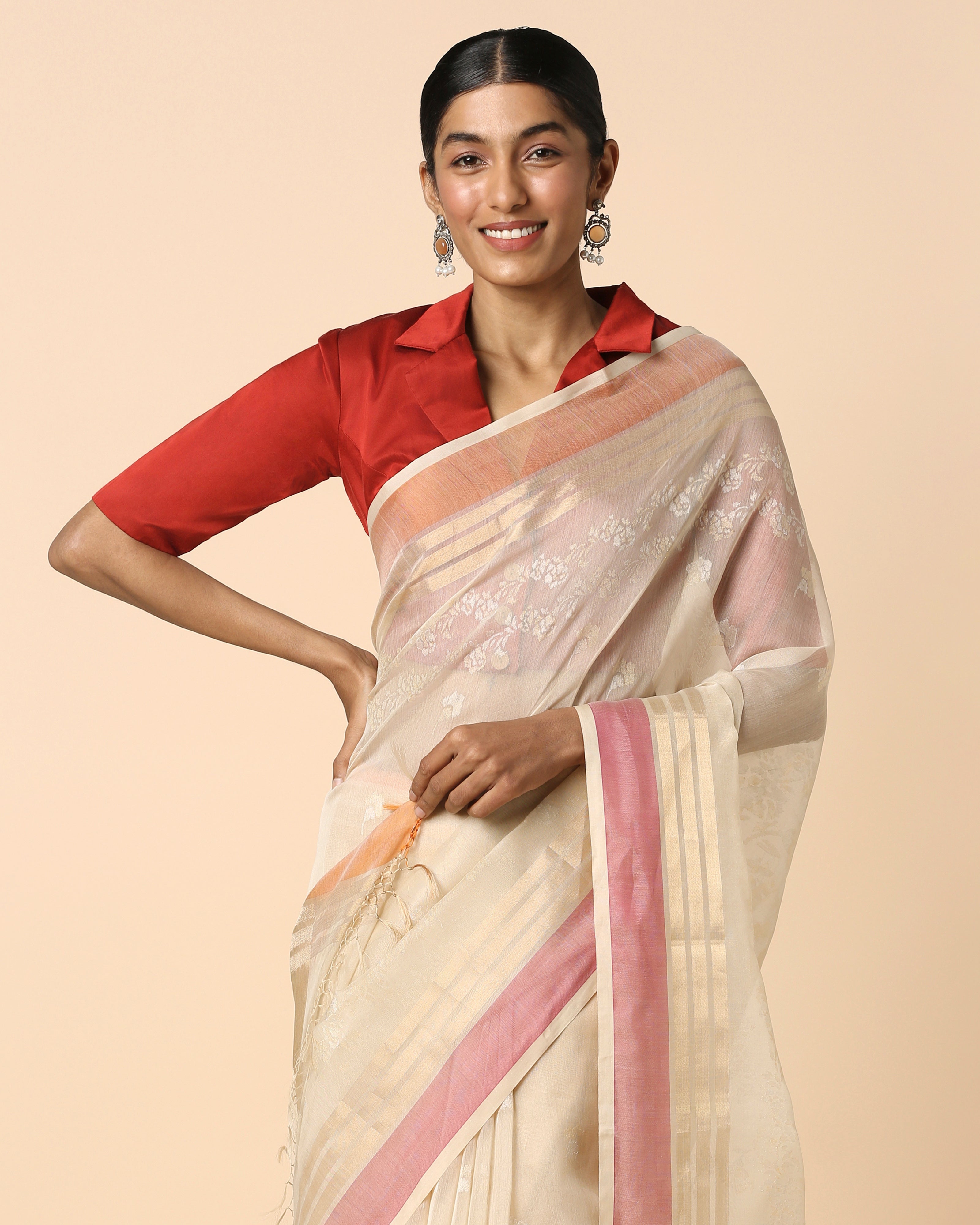 Meilo Banarasi Jamdani Silk Cotton Saree