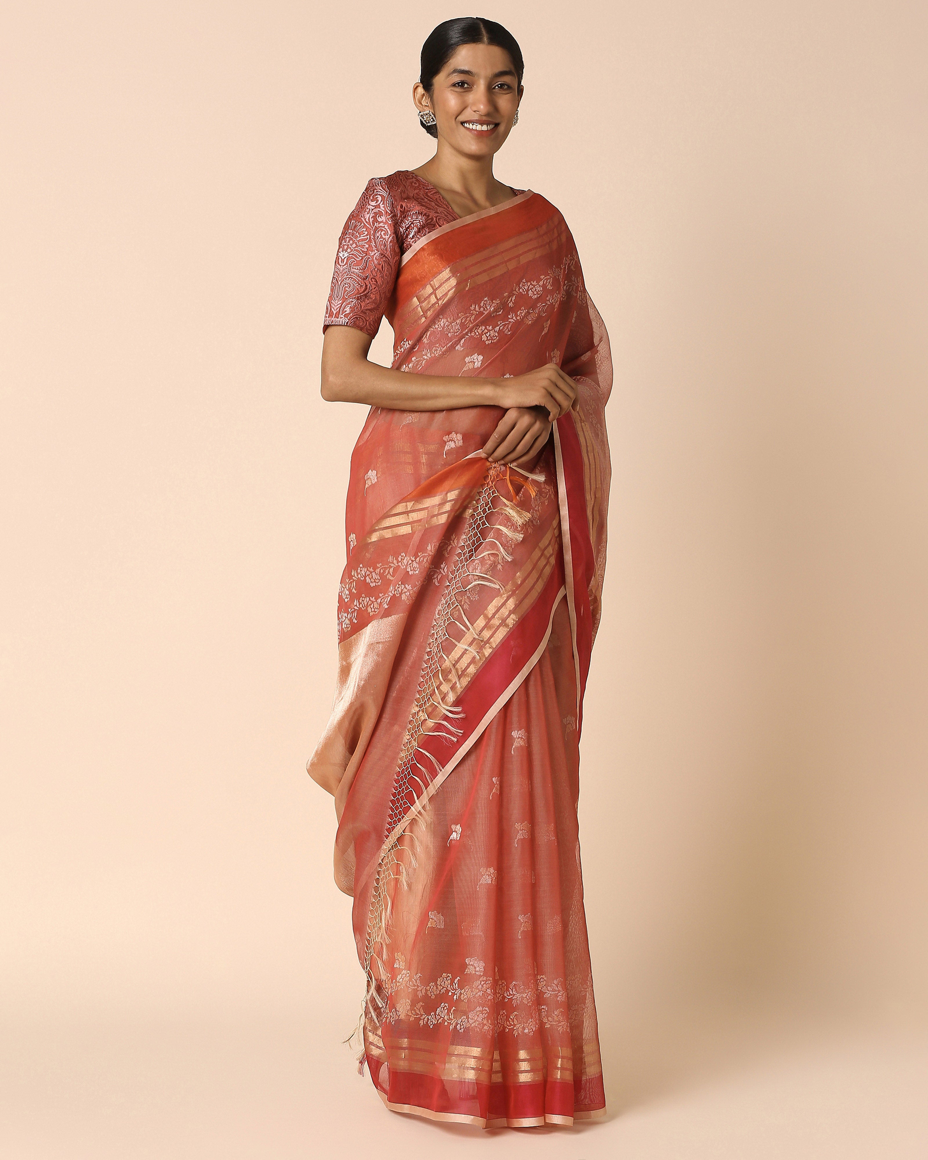 Meilo Banarasi Jamdani Silk Cotton Saree