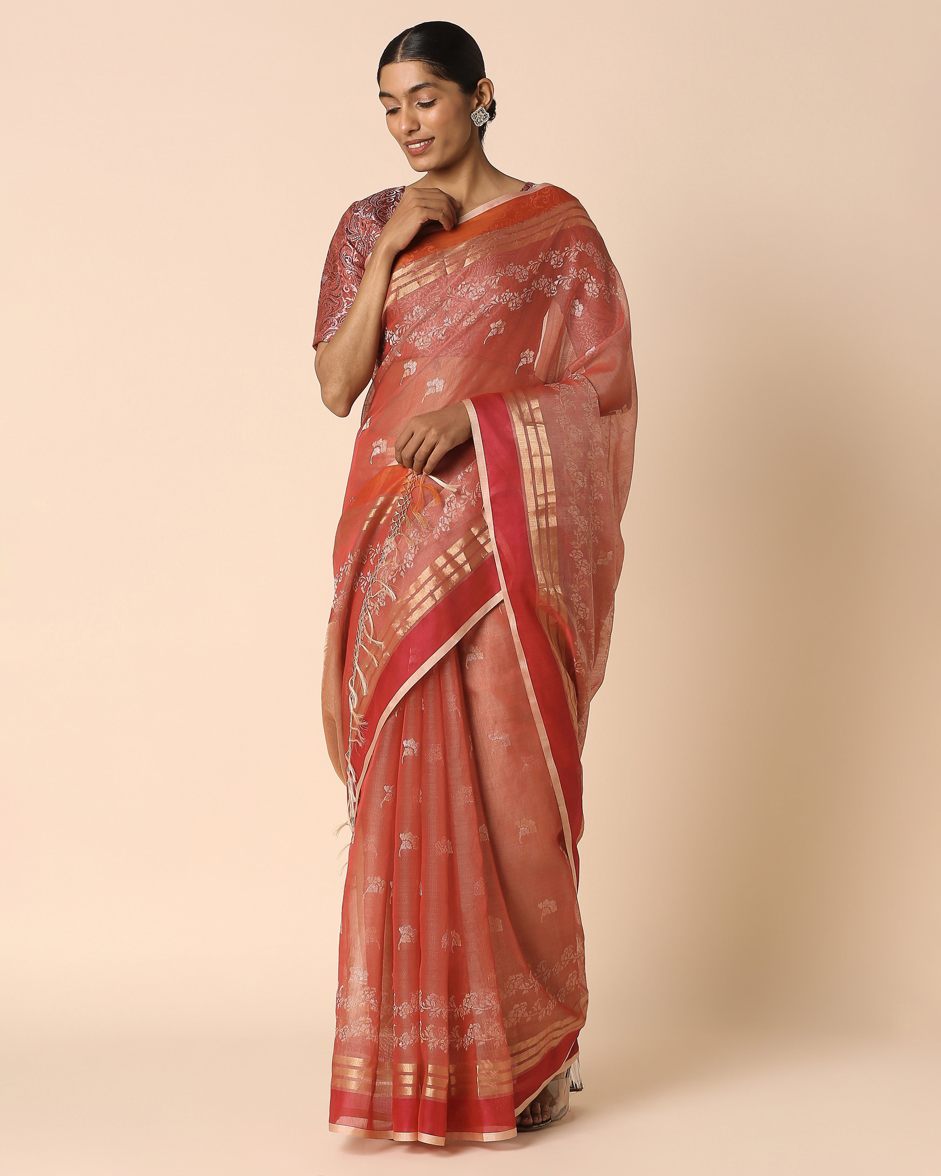 Meilo Banarasi Jamdani Silk Cotton Saree