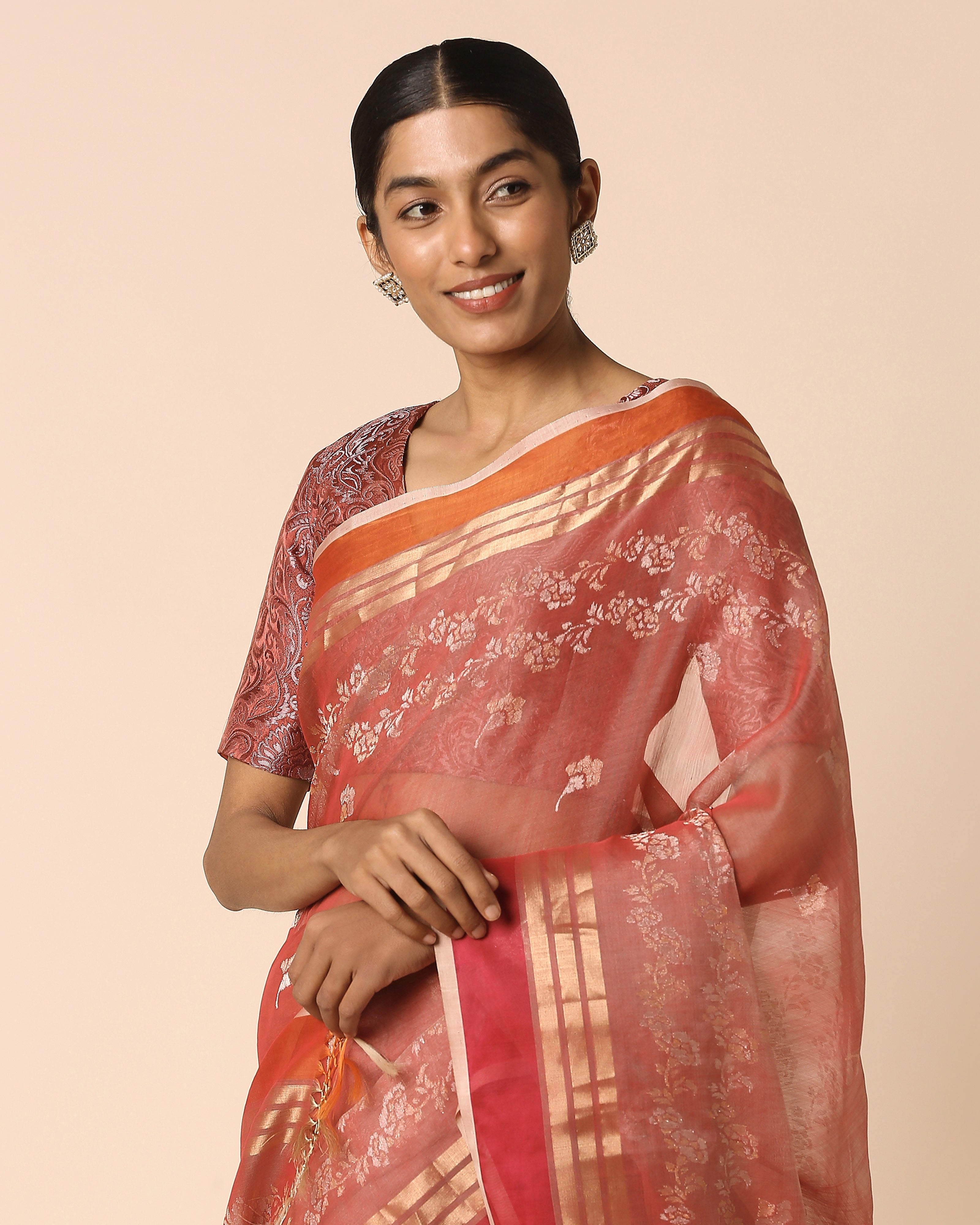 Meilo Banarasi Jamdani Silk Cotton Saree