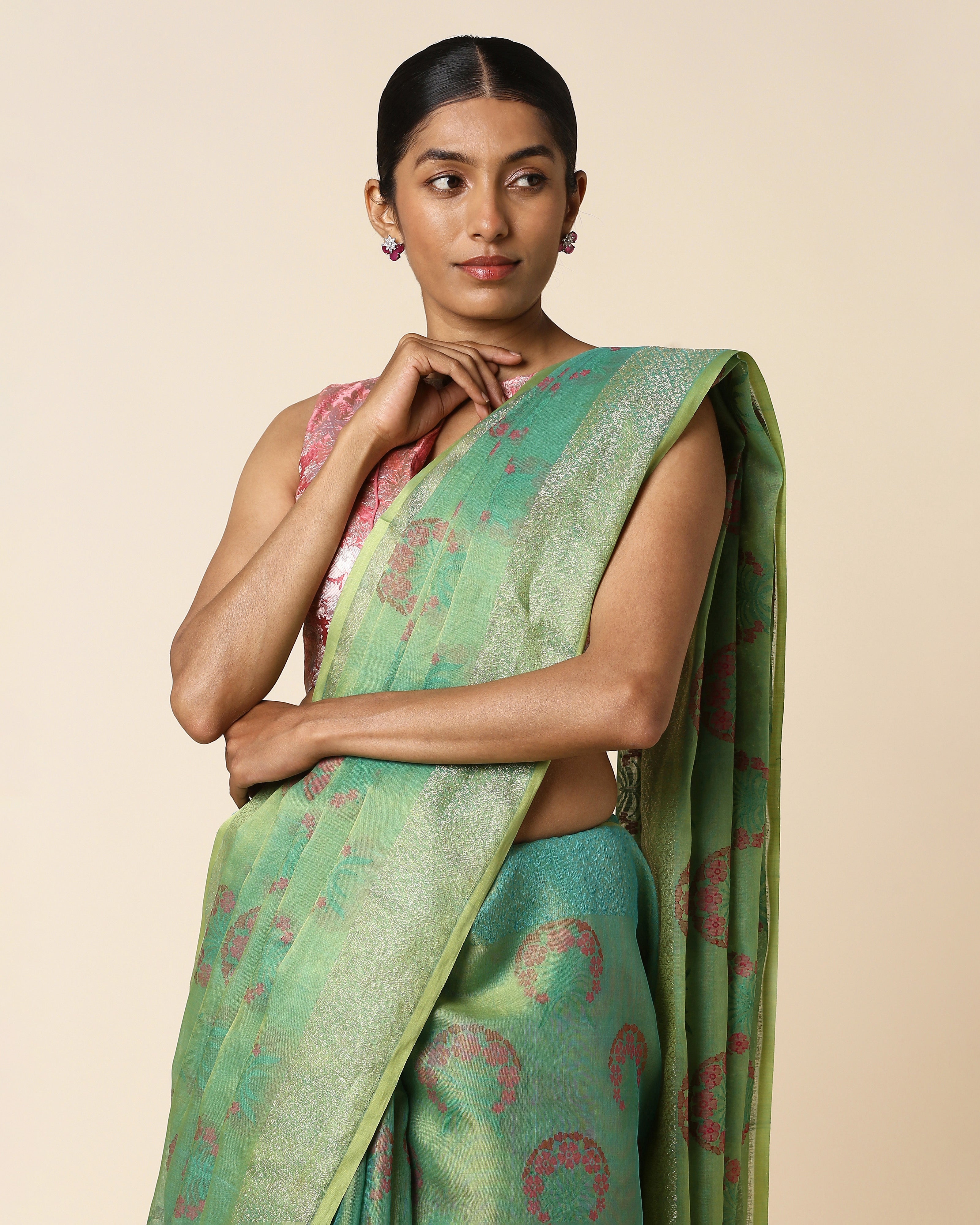Anwitha Banarasi Jamdani Silk Cotton Saree