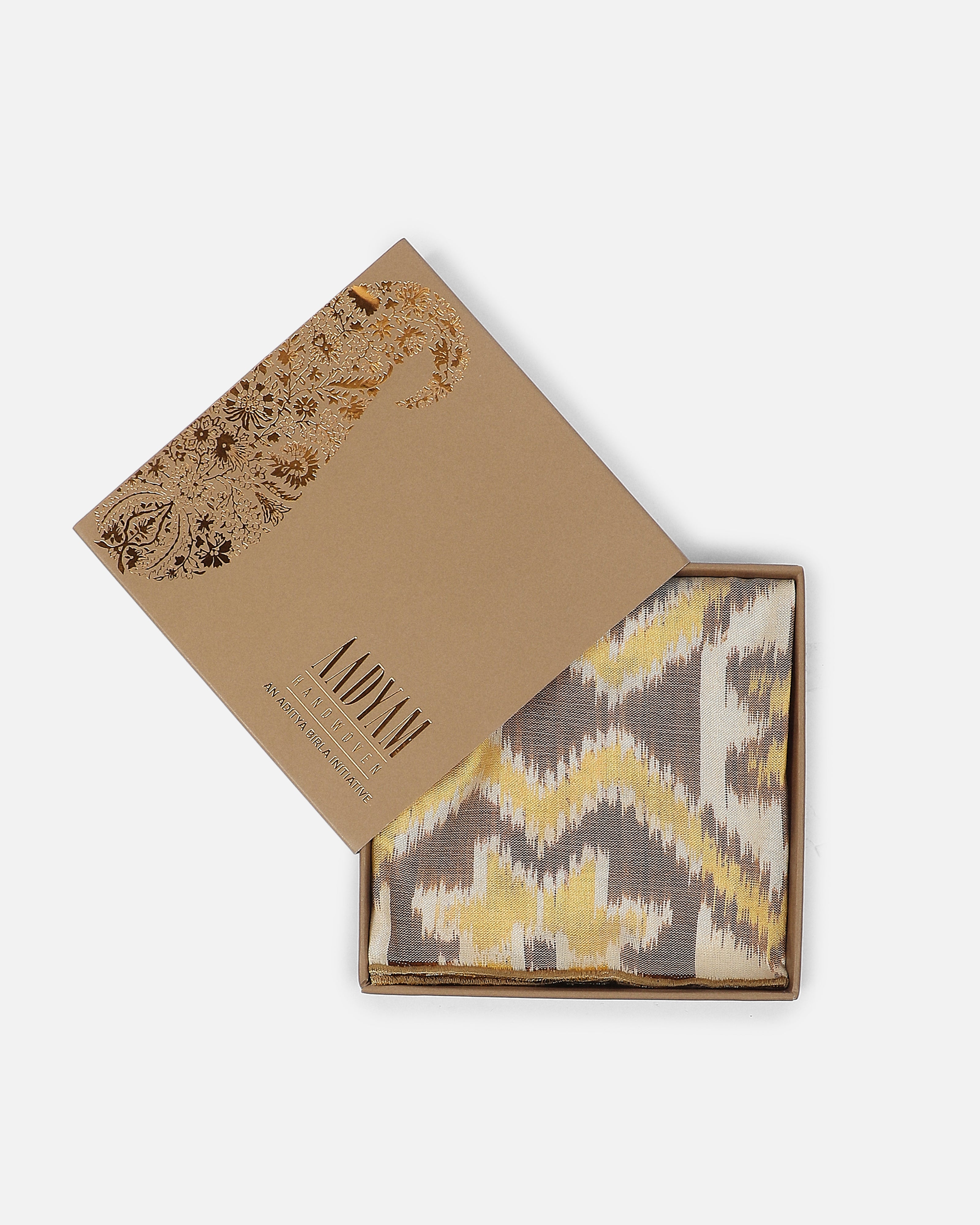 Sitaara Pochampally Weft Ikat Cotton Silk Pocket Square