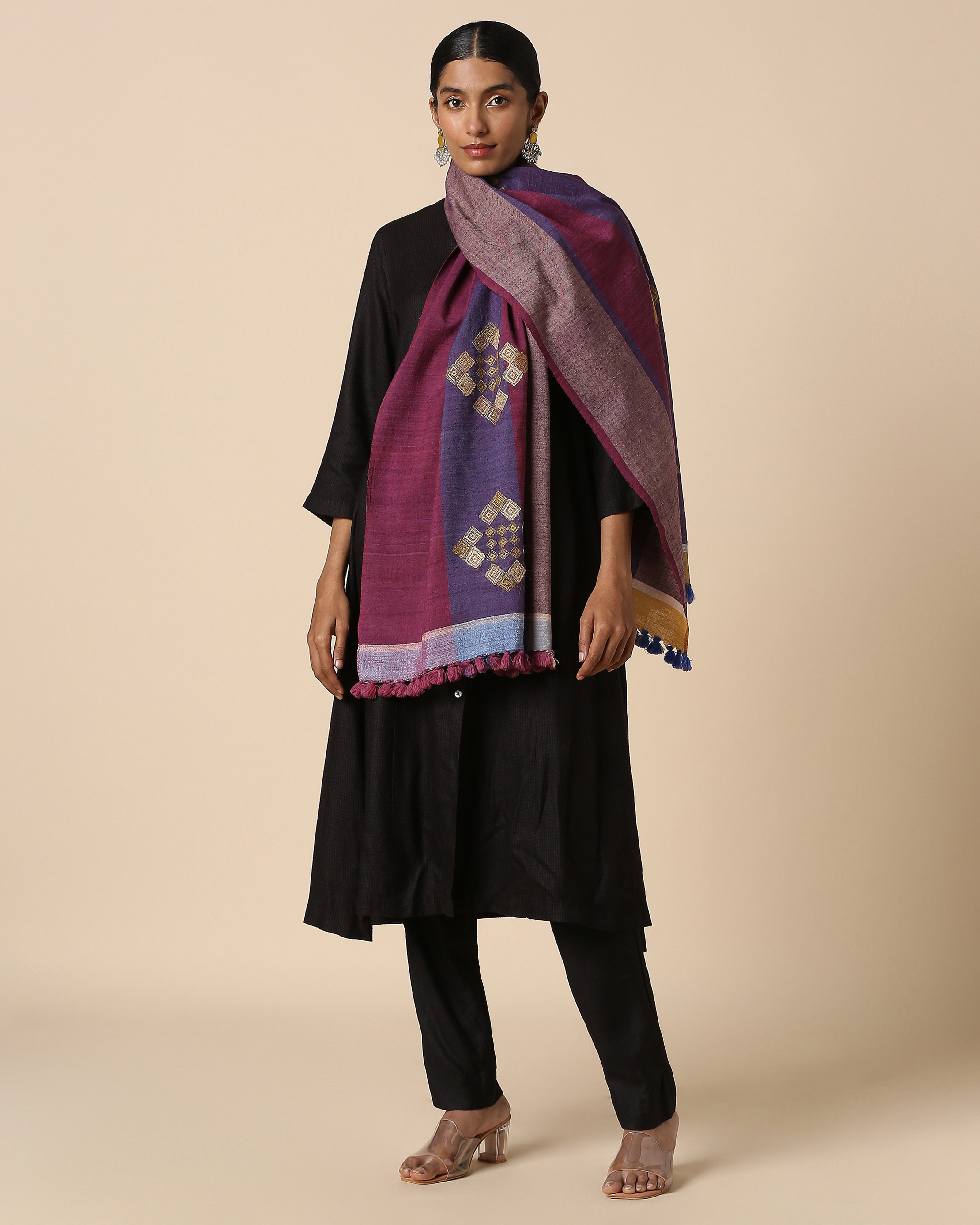 Rochie Bhujodi Extra Weft Wool Silk Stole