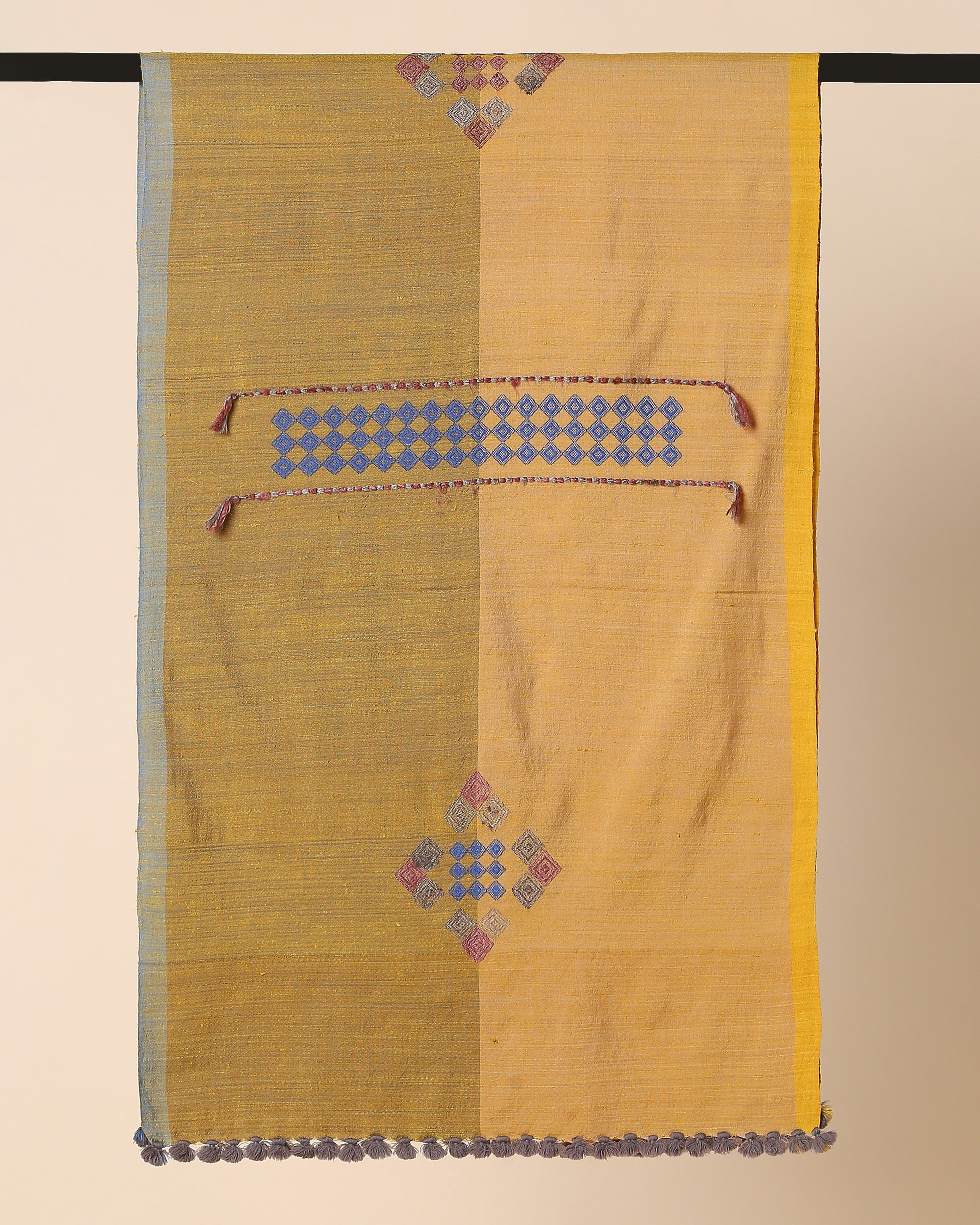 Roma Bhujodi Extra Weft Wool Silk Stole