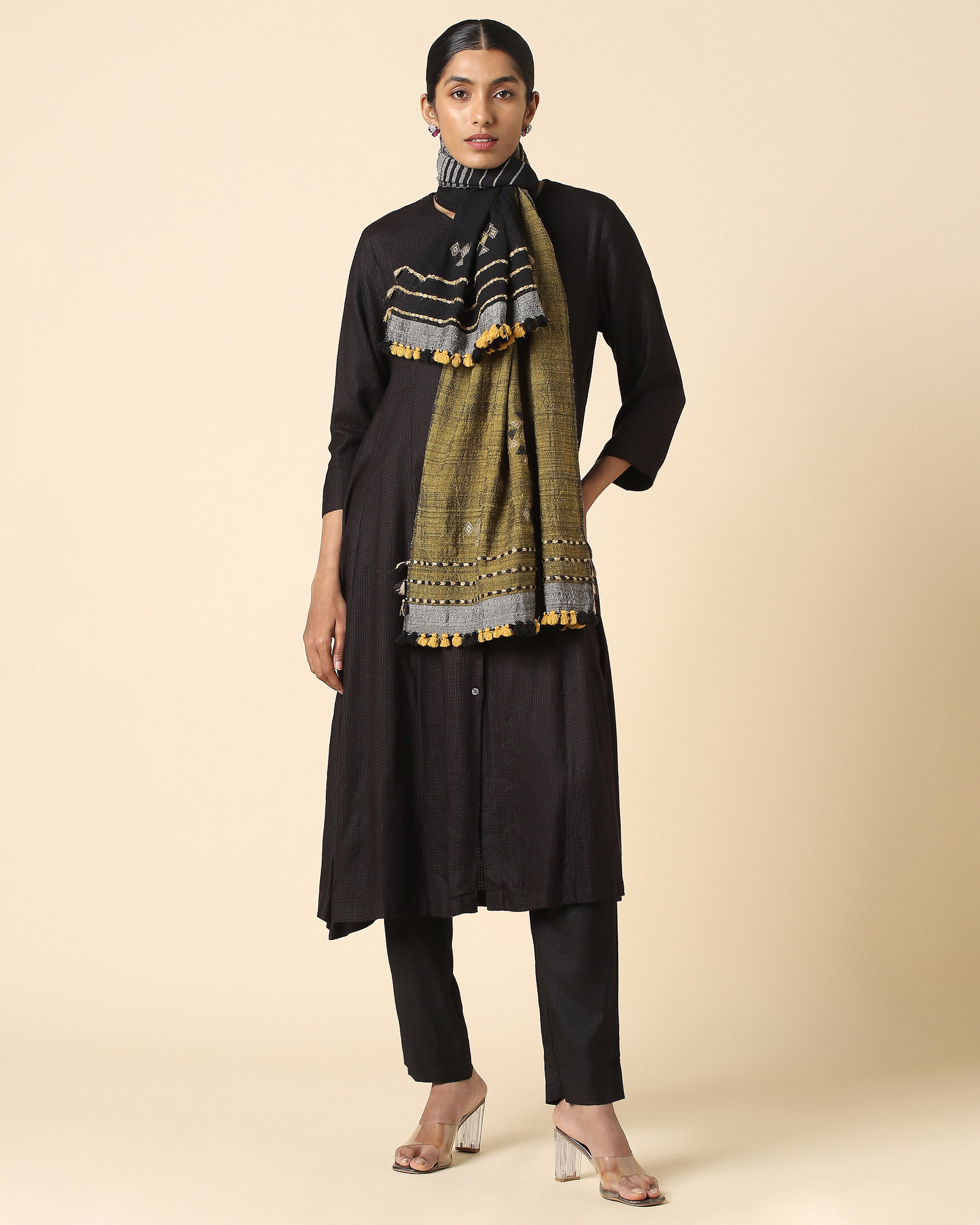 Bhor Bhujodi Extra Weft Wool Silk Stole