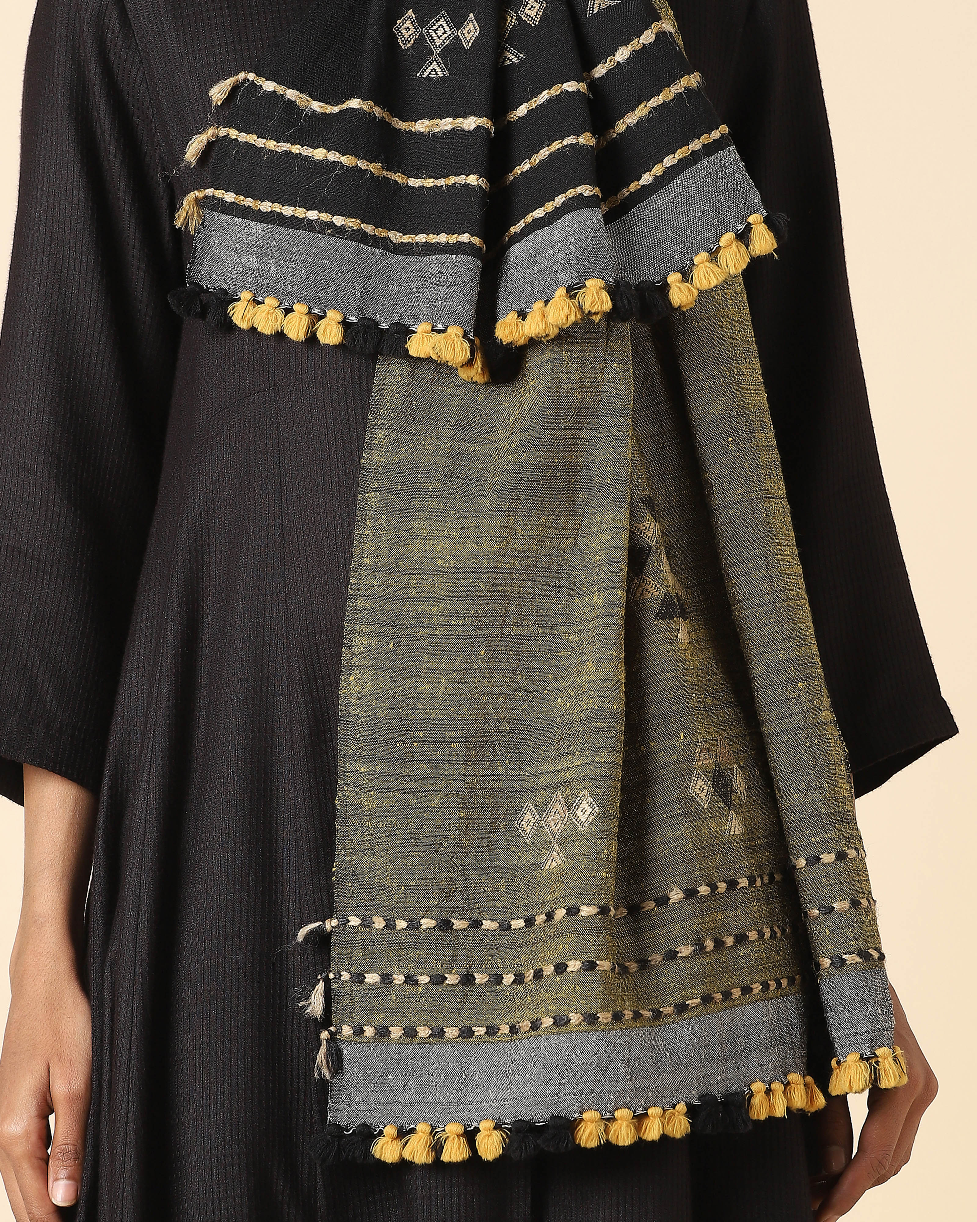 Bhor Bhujodi Extra Weft Wool Silk Stole