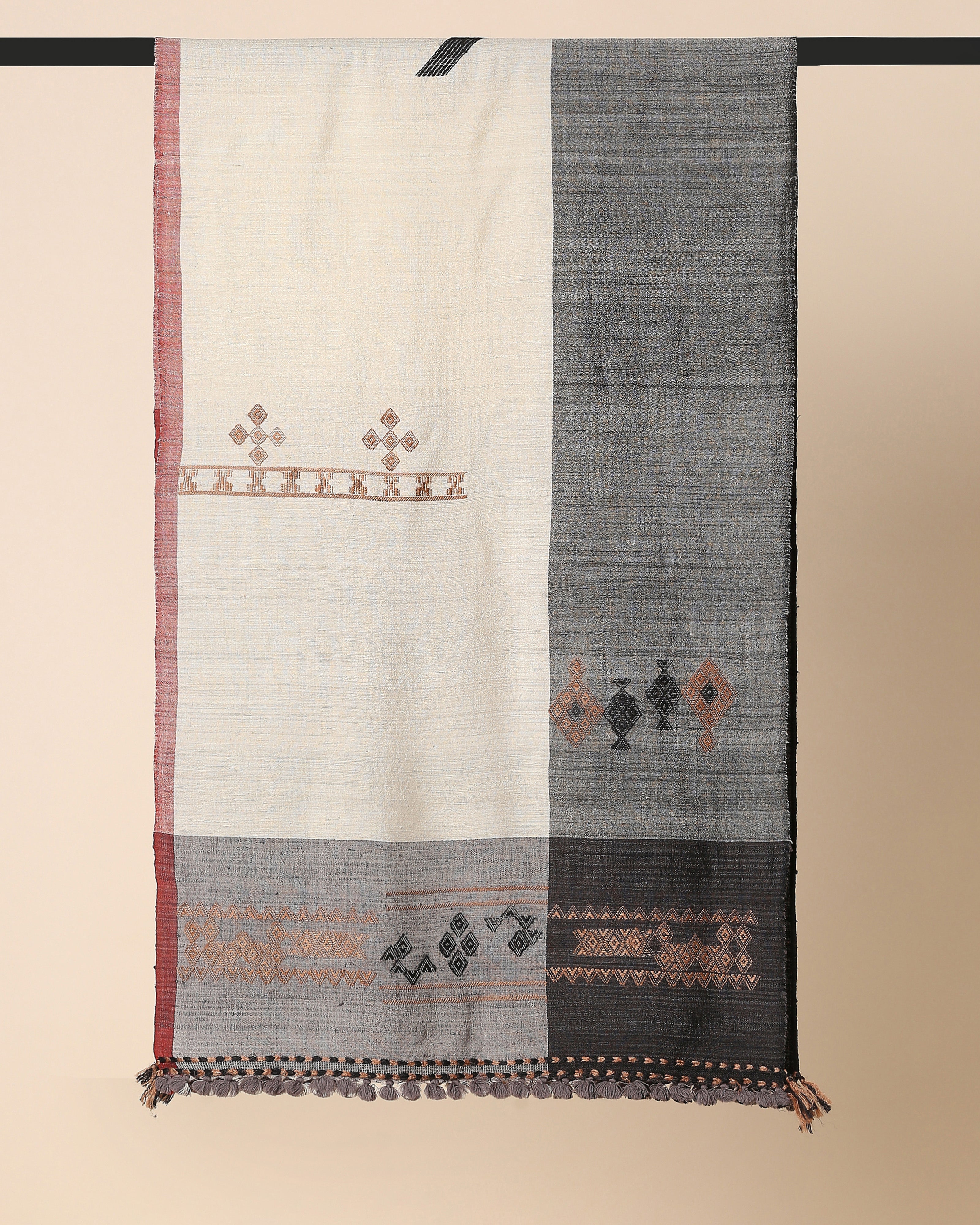 Sela Bhujodi Extra Weft Wool Silk Stole