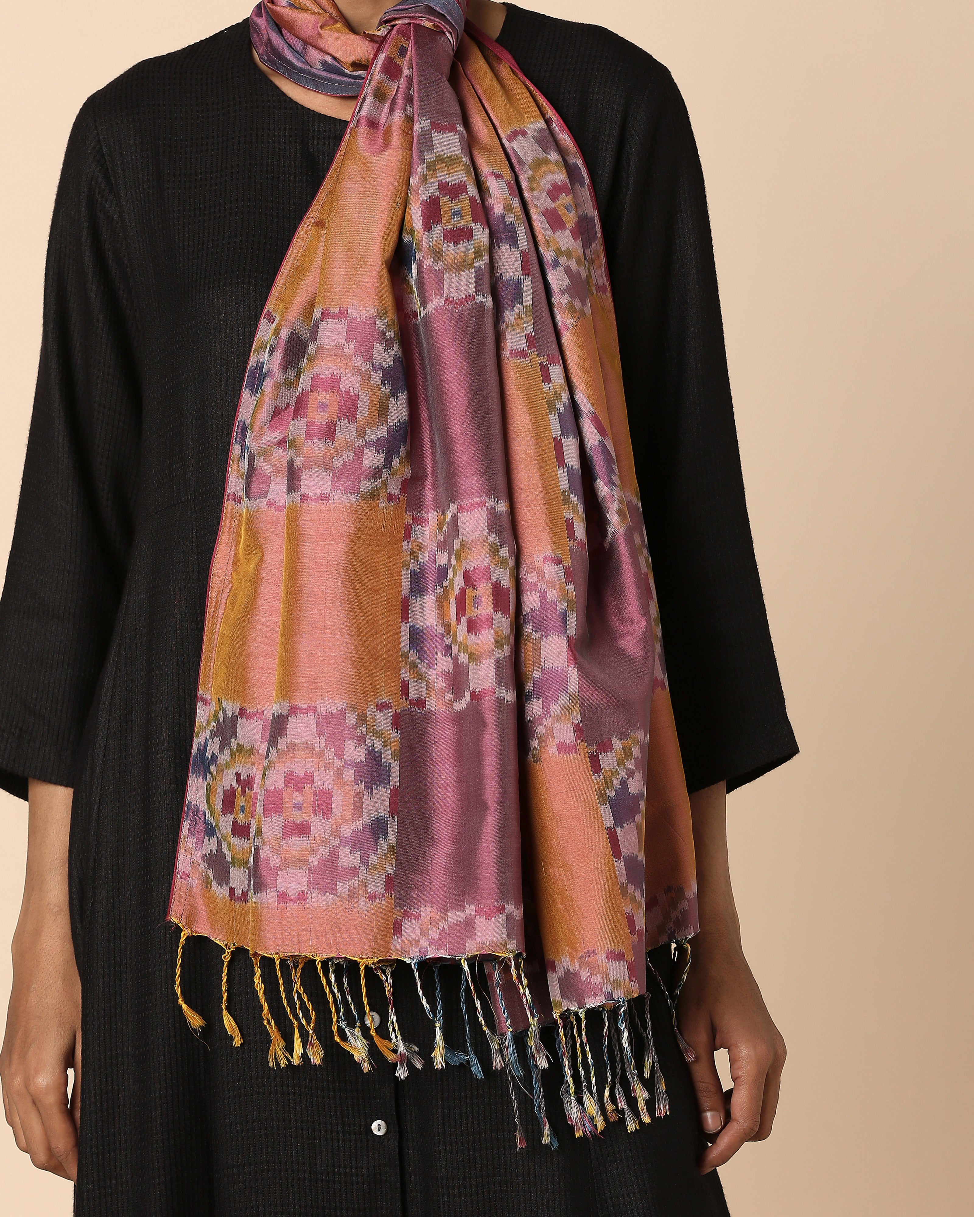 Azia Pochampally Warp Ikat Silk Stole