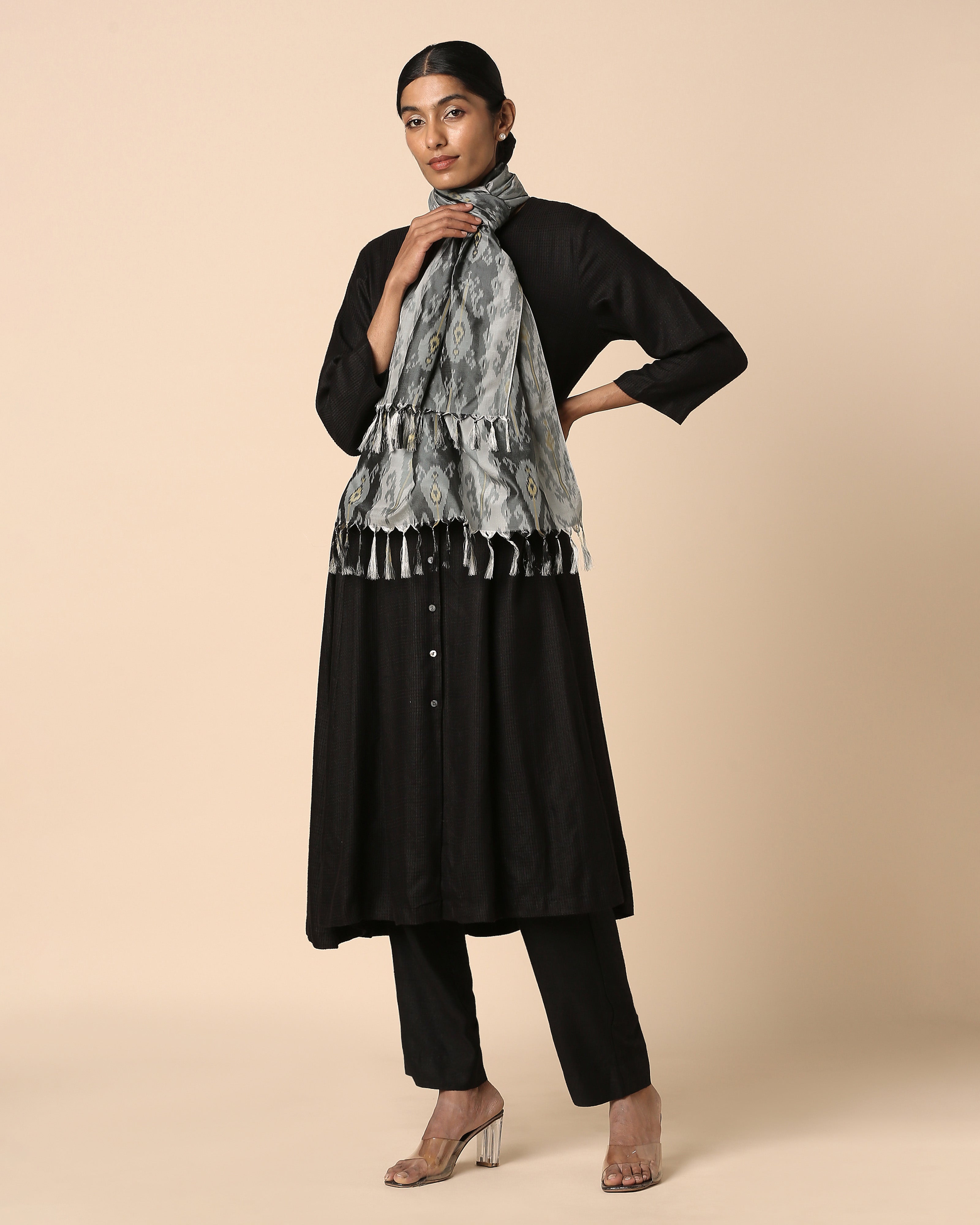 Afzal Pochampally Warp Ikat Silk Stole