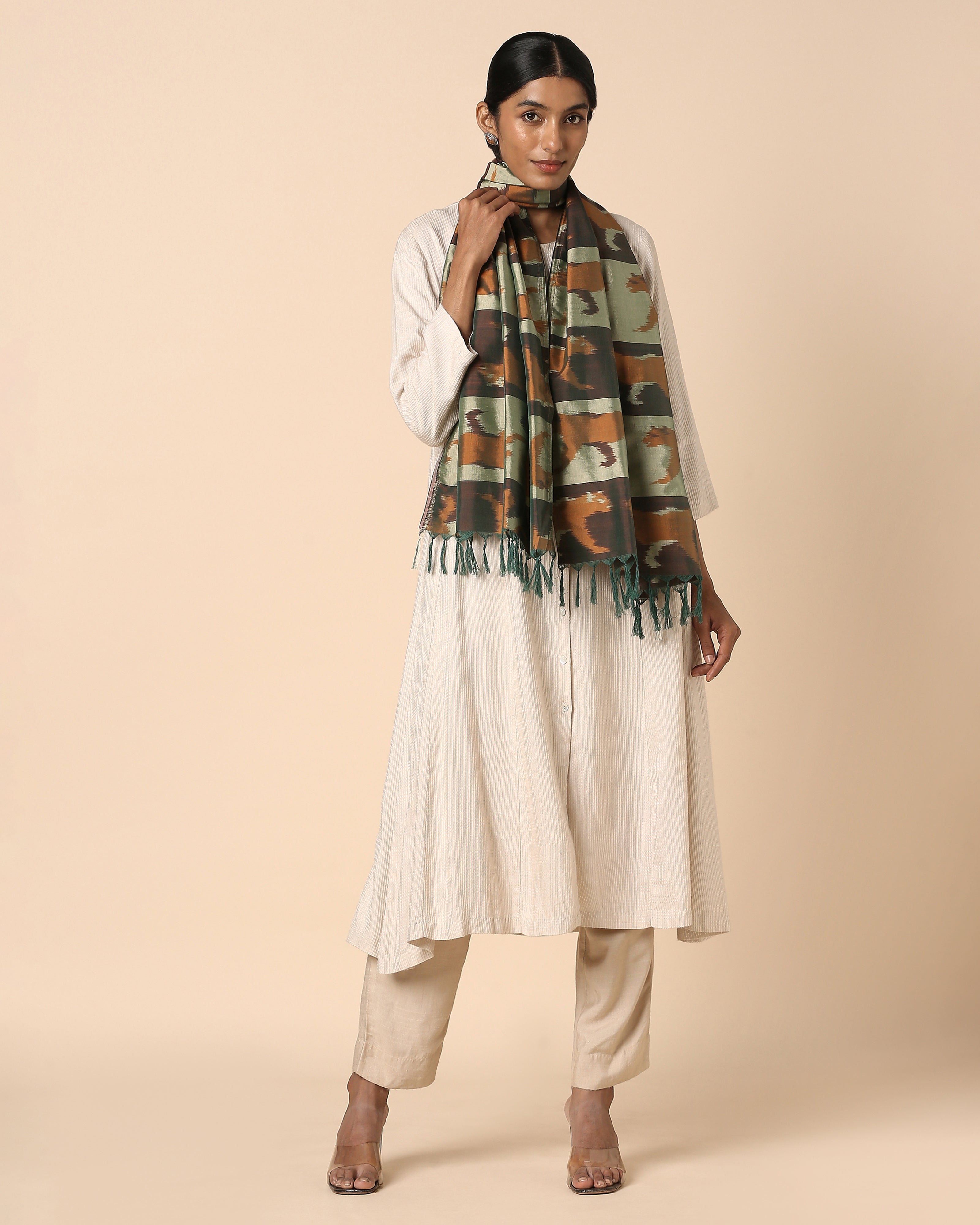 Avinash Pochampally Weft Ikat Cotton Silk Stole