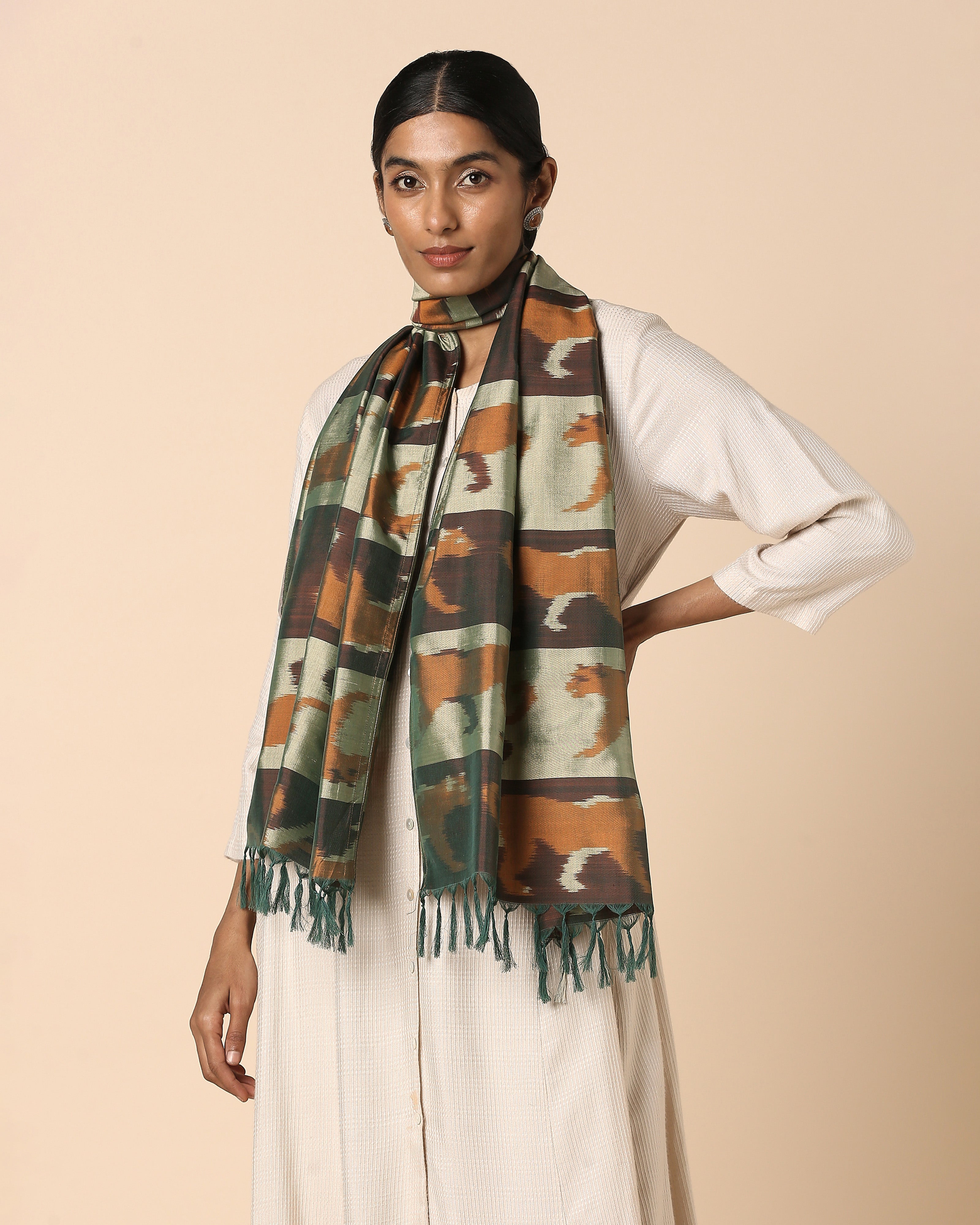 Avinash Pochampally Weft Ikat Cotton Silk Stole