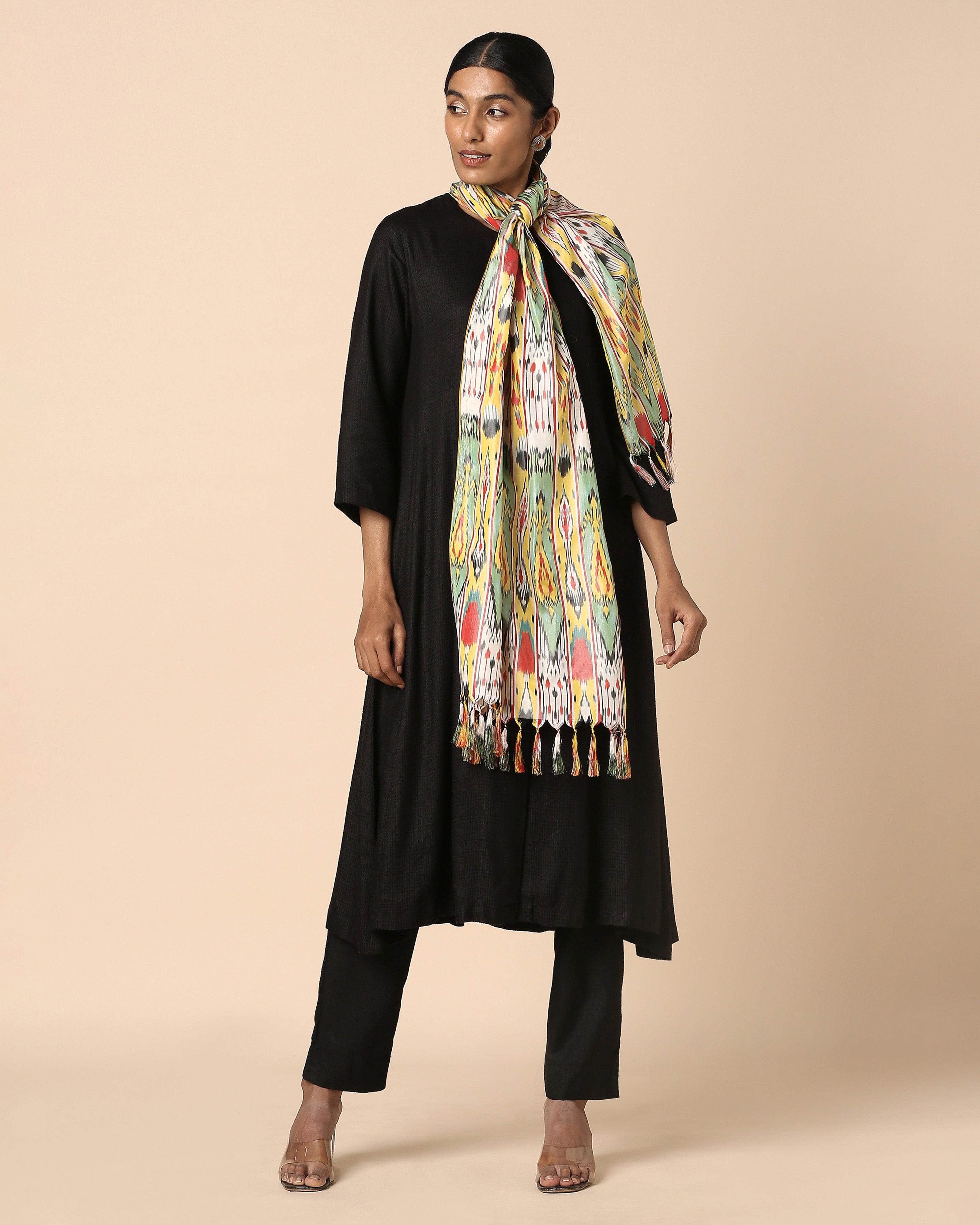 Afgan Pochampally Warp Ikat Silk Stole