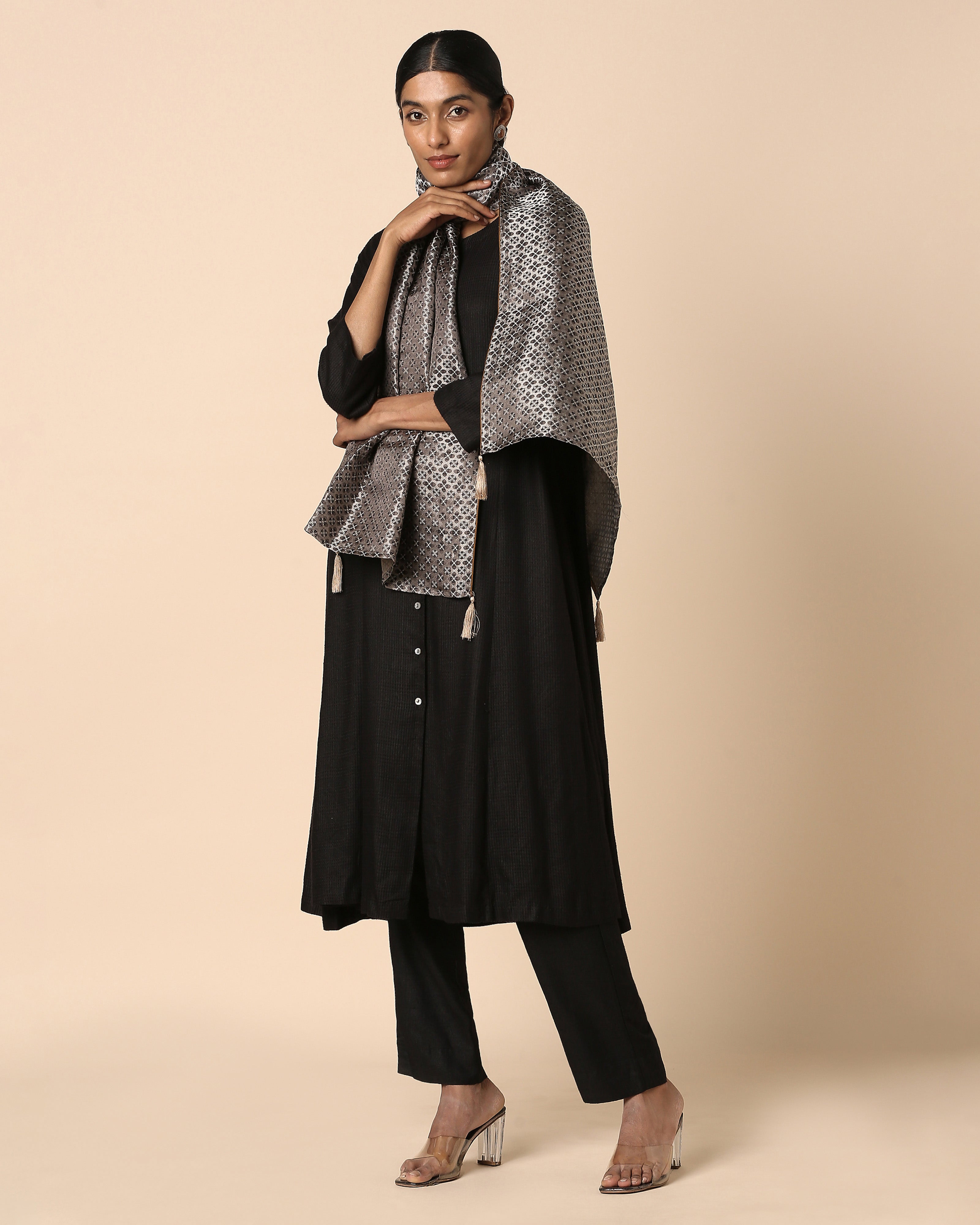 Zafia Banarasi Tanchoi Silk Stole