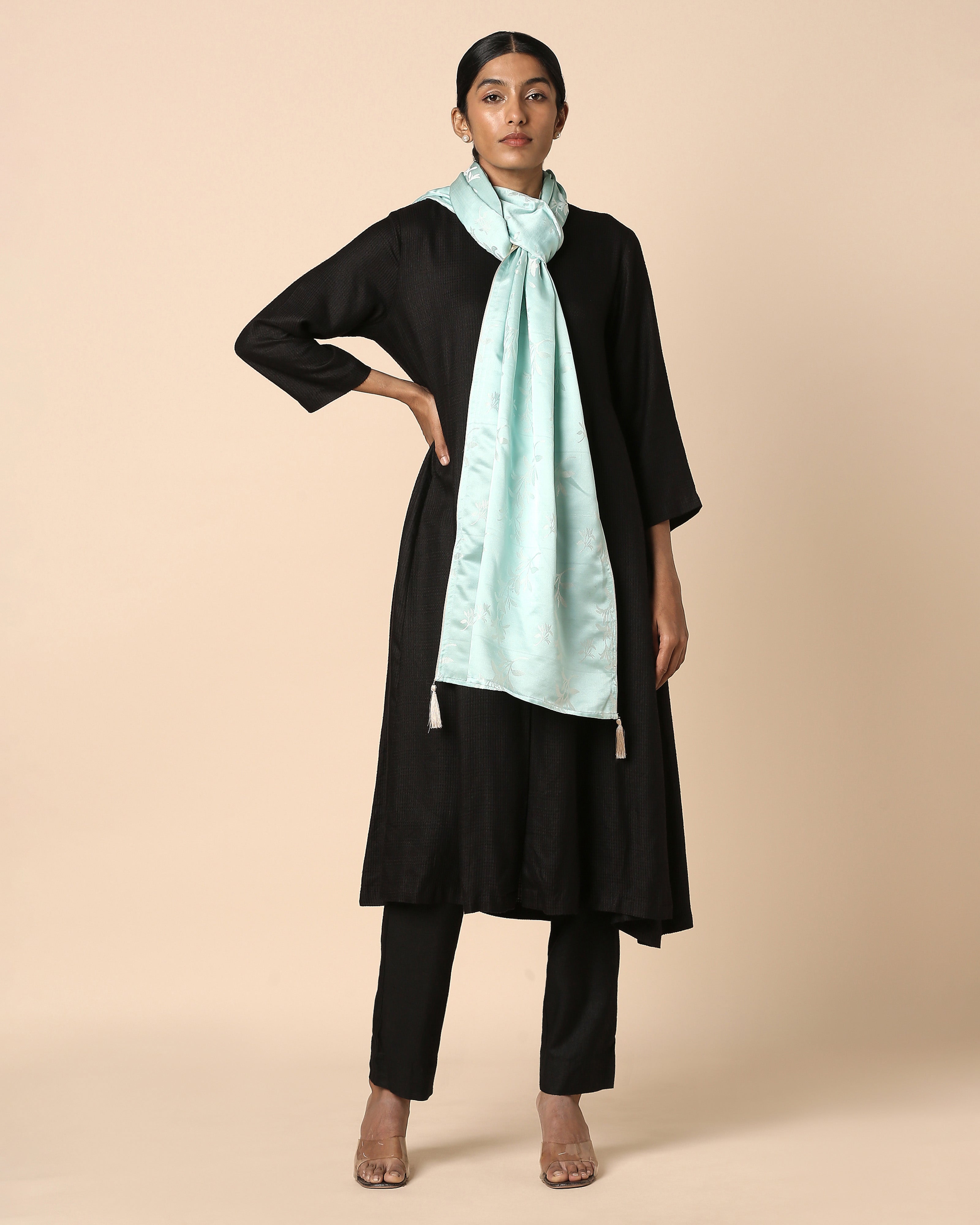 Romi Banarasi Tanchoi Silk Stole