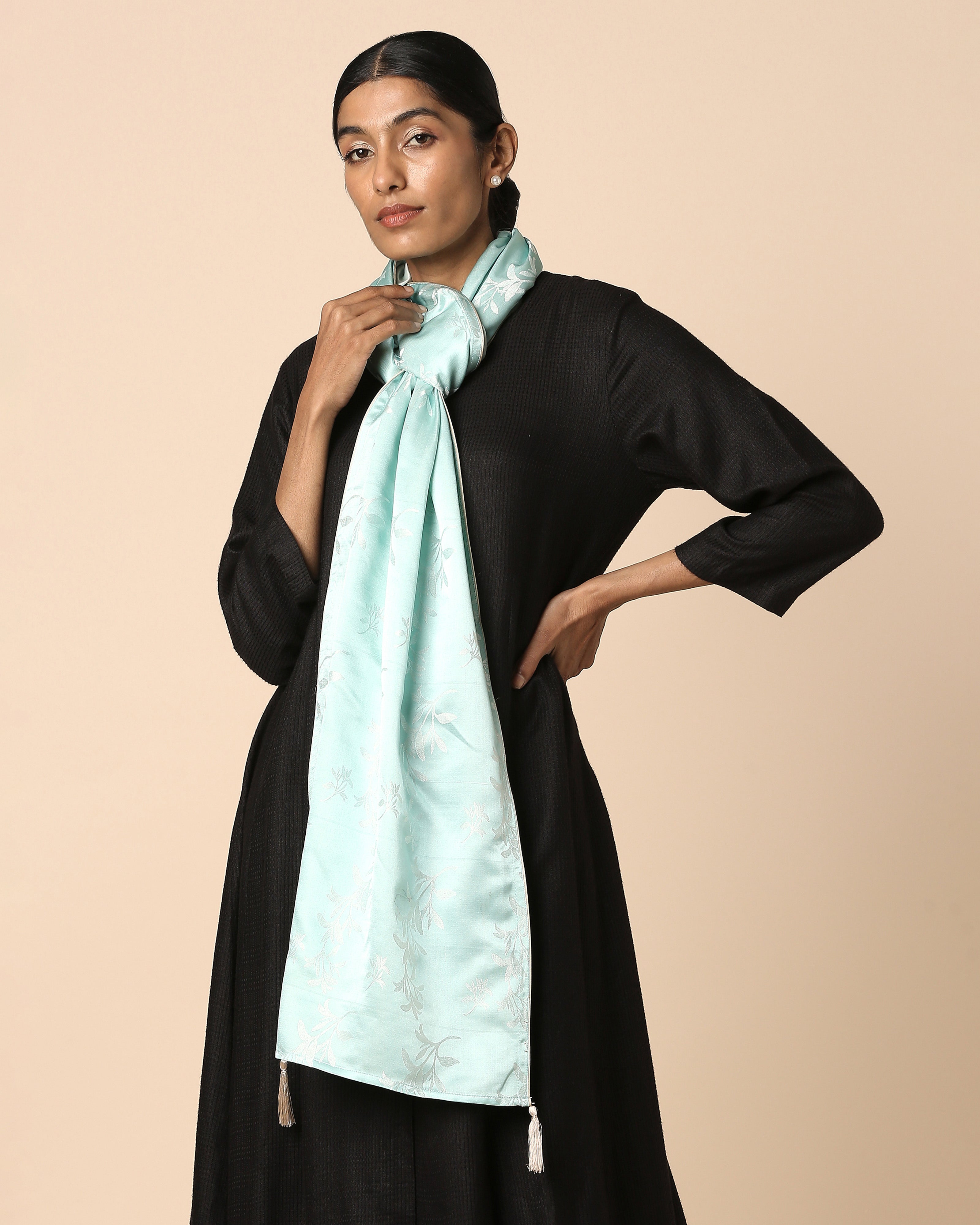 Romi Banarasi Tanchoi Silk Stole