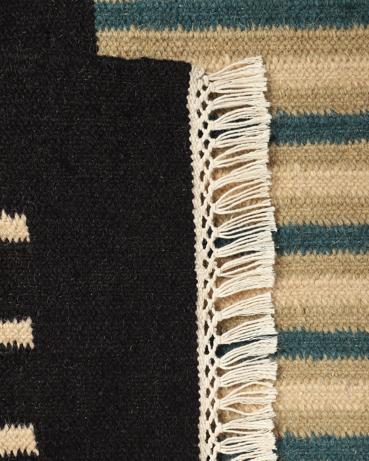 Aahan Bhadohi Panja Cotton Wool Rug