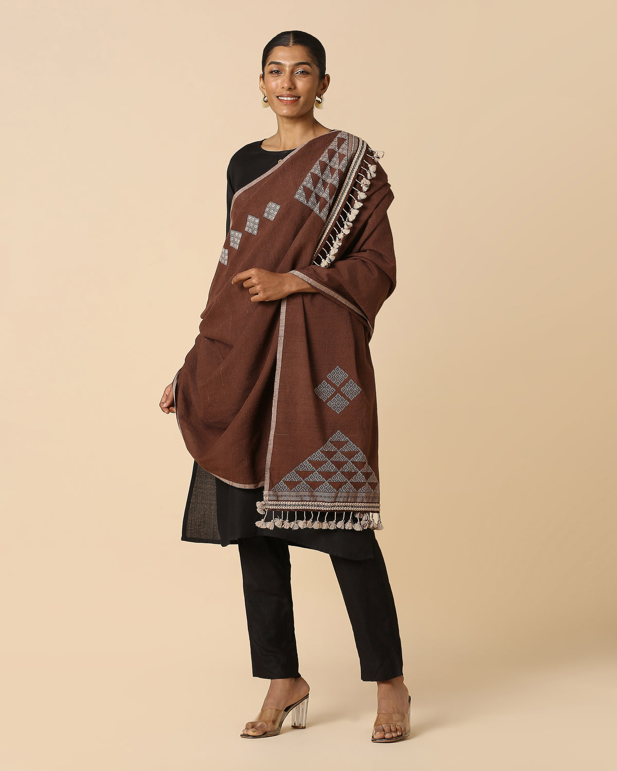 Aaisha Bhujodi Extra Weft Wool Silk Shawl