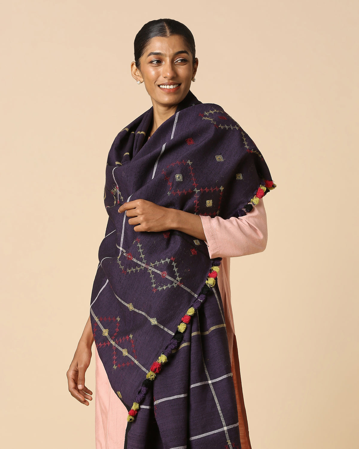 Marsi Bhujodi Extra Weft Wool Silk Shawl