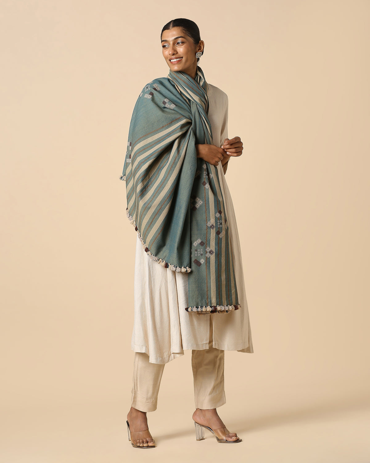 Arushi Bhujodi Extra Weft Woolen Shawl