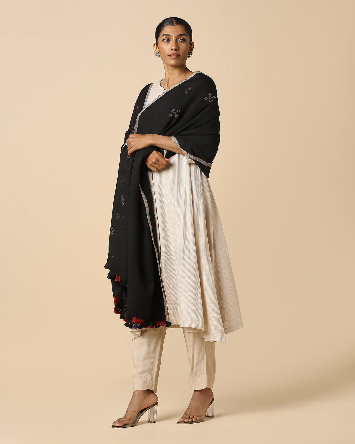 Mellise Bhujodi Extra Weft Wool Silk Shawl