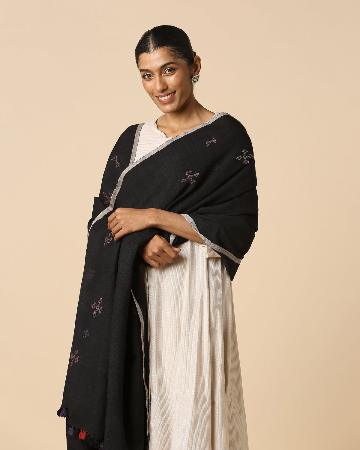 Mellise Bhujodi Extra Weft Wool Silk Shawl