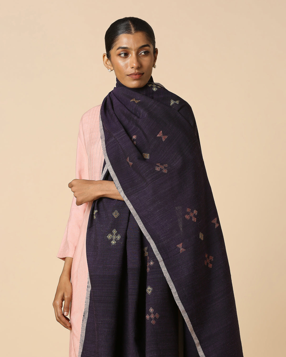 Mellise Bhujodi Extra Weft Wool Silk Shawl