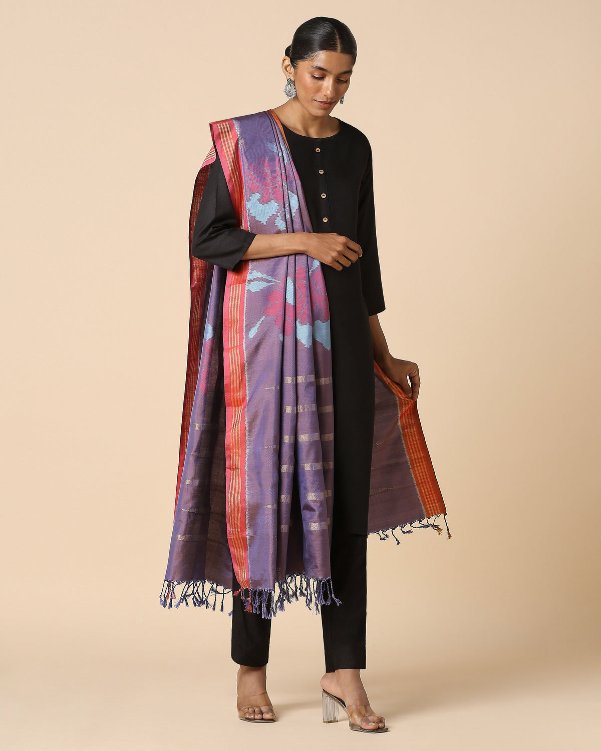 Sawsan Pochampally Weft Ikat Silk Dupatta