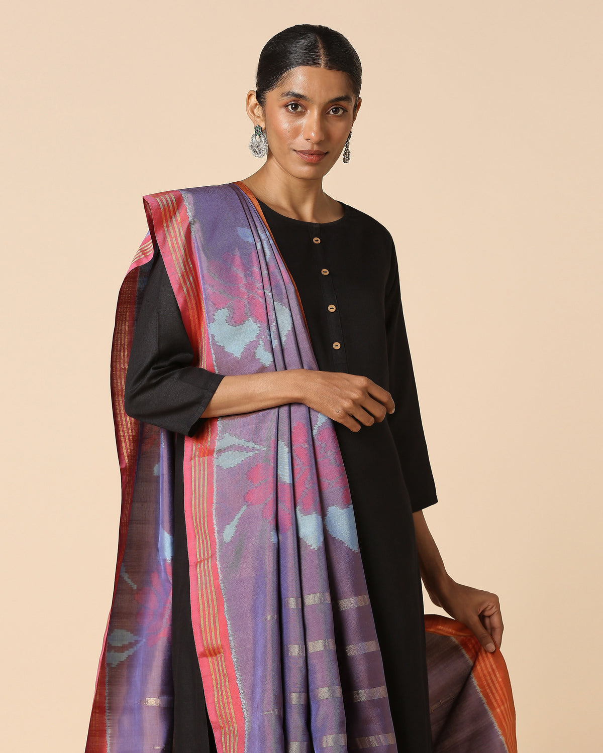 Sawsan Pochampally Weft Ikat Silk Dupatta
